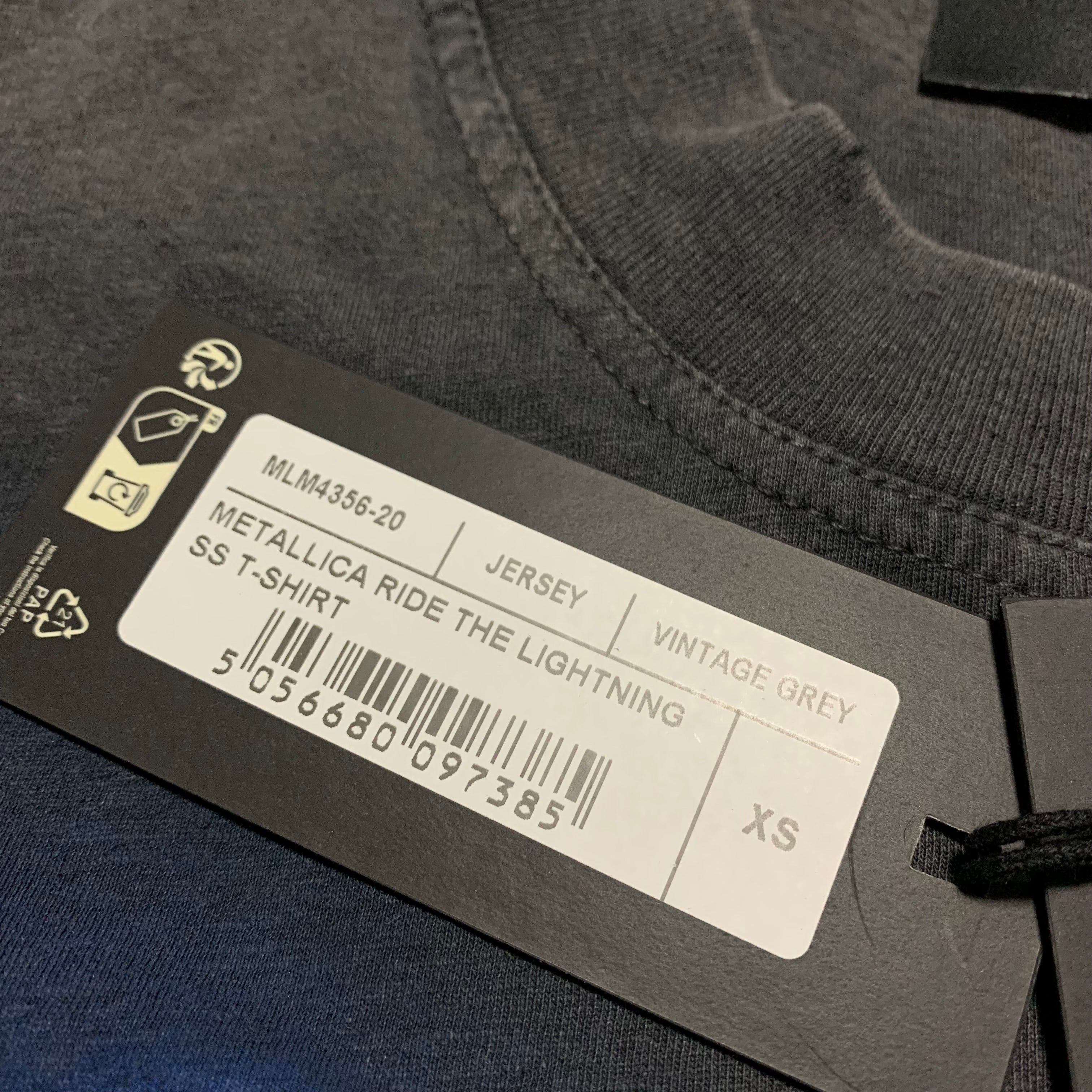 Represent x Metallica XS Ride The Lighting Vintage Grey Tee