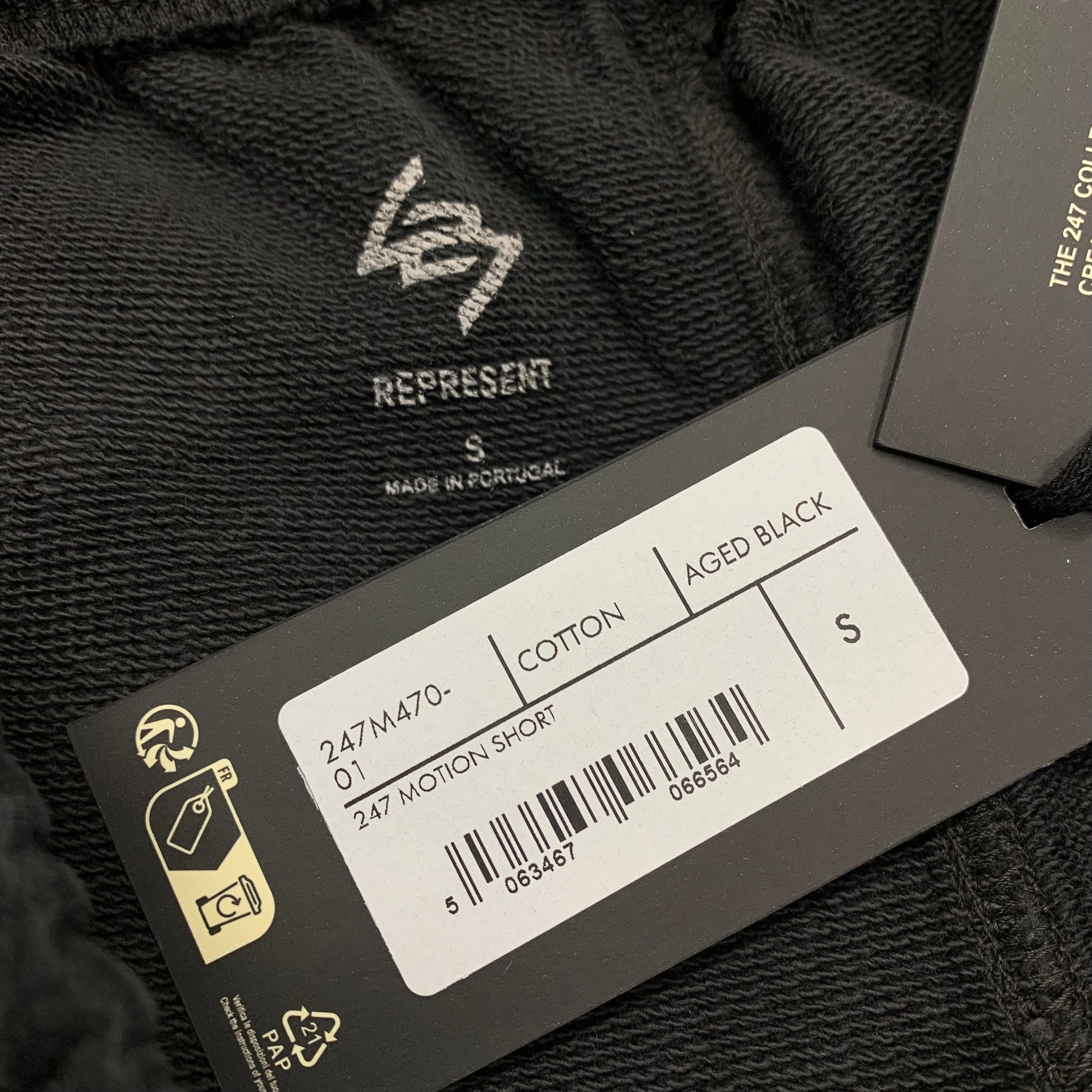 Represent Small Shorts 247 Motion Aged Black Bottoms