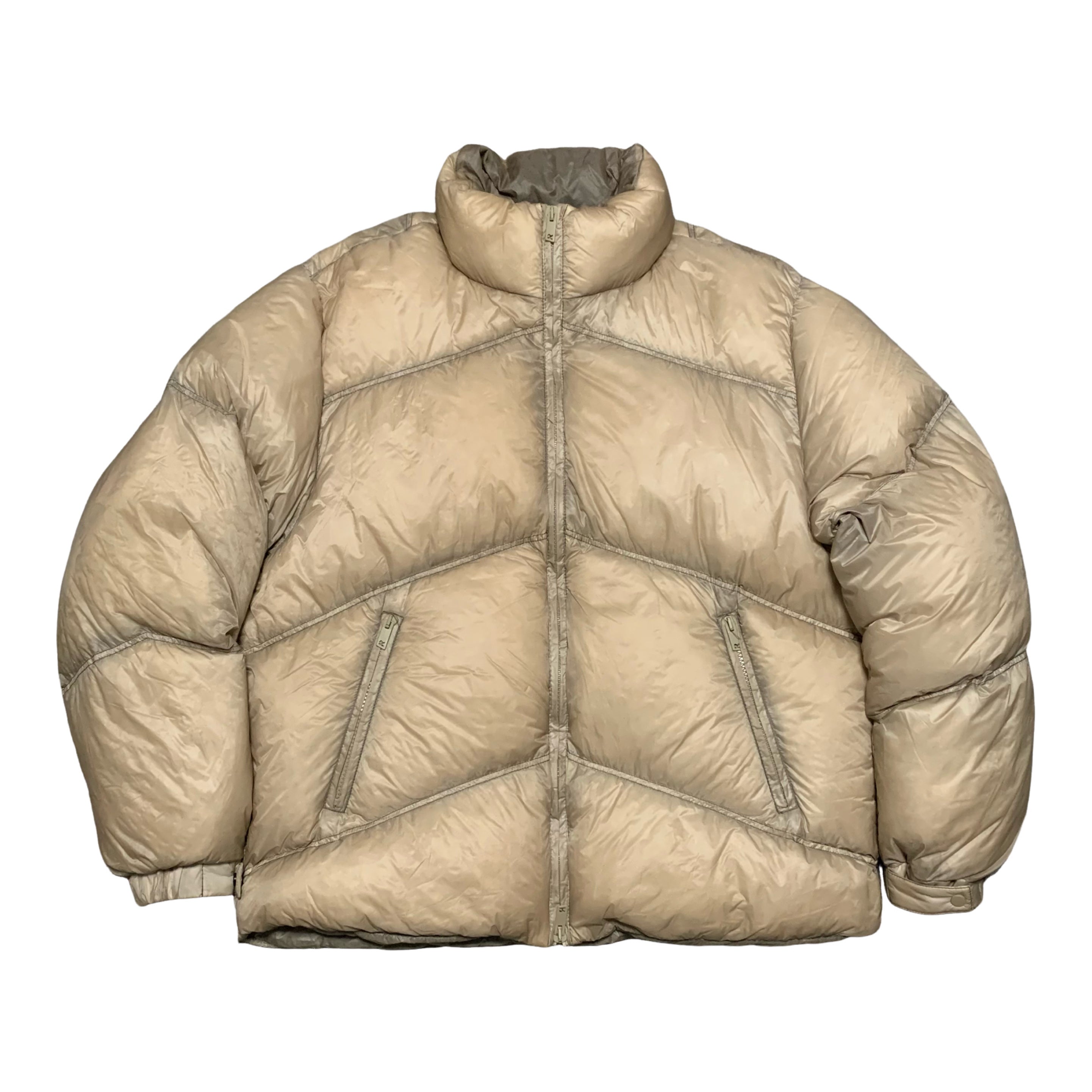 Represent Medium Puffer Jacket Beige Taupe White Coat