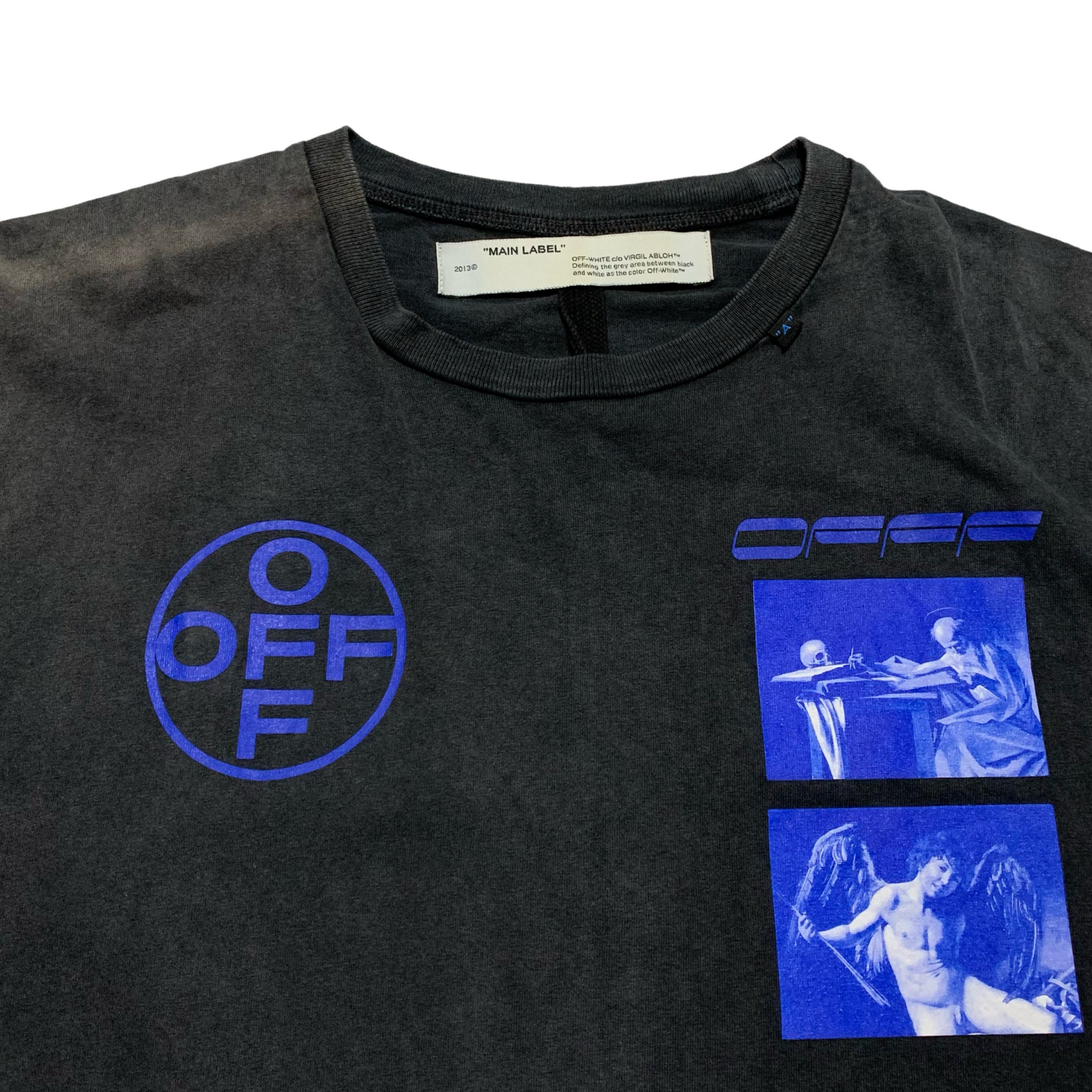 Off White Small Caravaggio Hardcore Black Tee Oversized Fit Virgil Abloh
