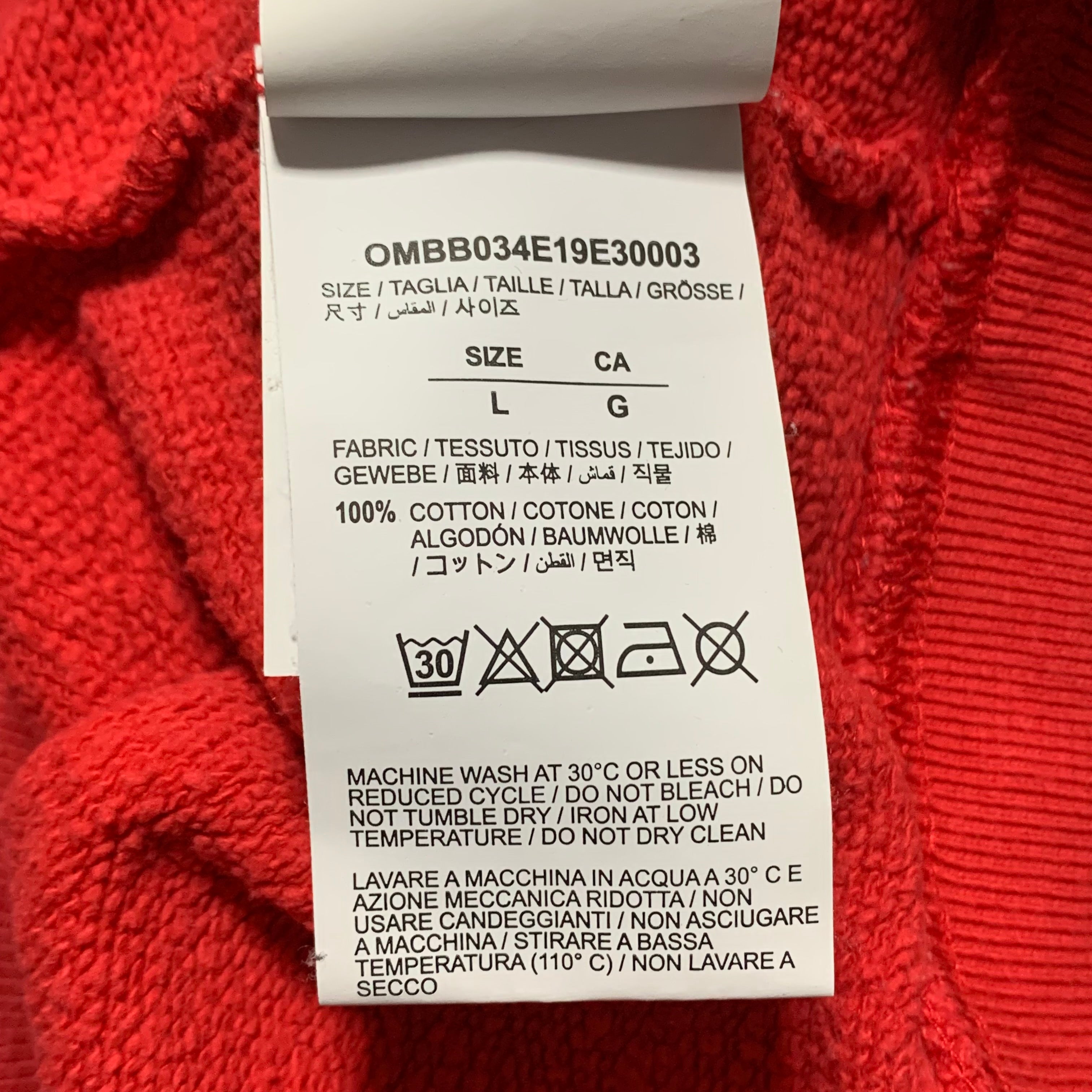 Off White Large Outline Arrows Red Hoodie Virgil Abloh