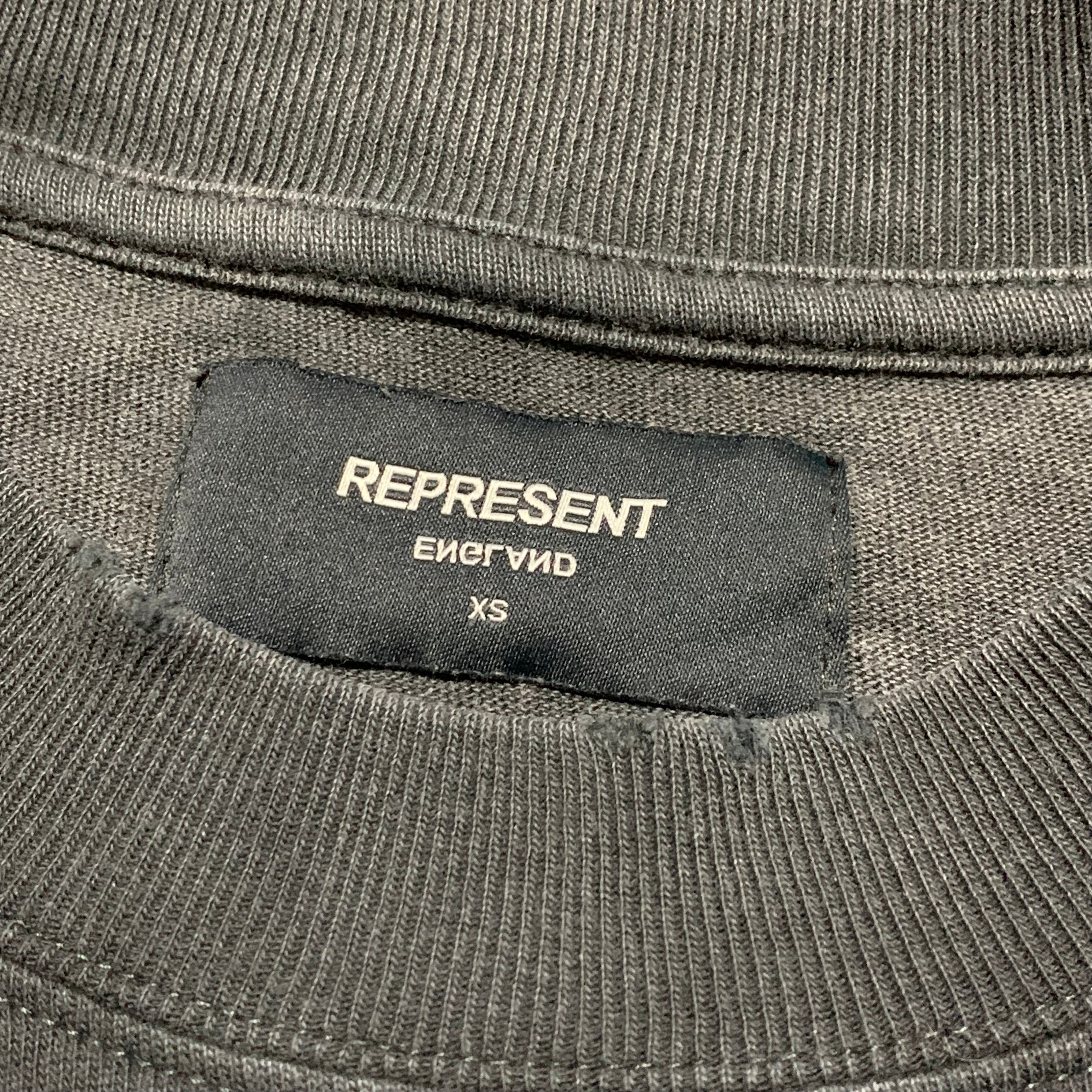 Represent XS Varsity Logo Graphic Vintage Black Tee