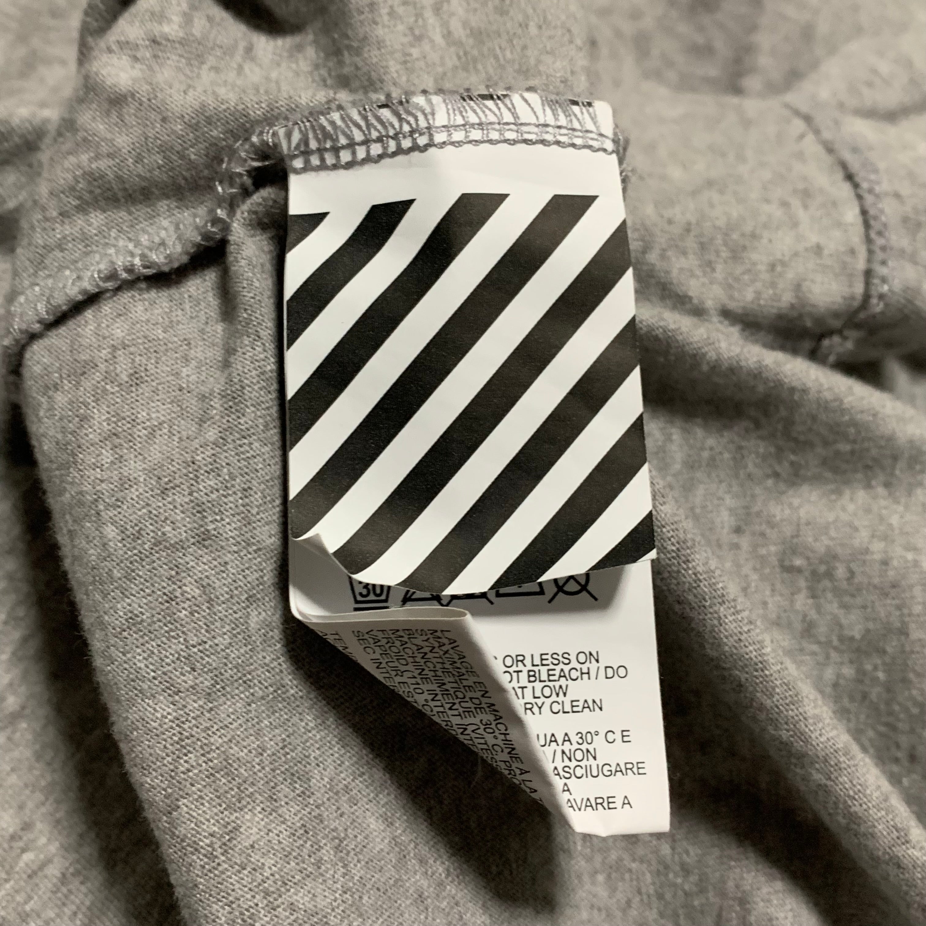 Off White XXL Acrylic Arrows Grey Tee Virgil Abloh Blue 2XL