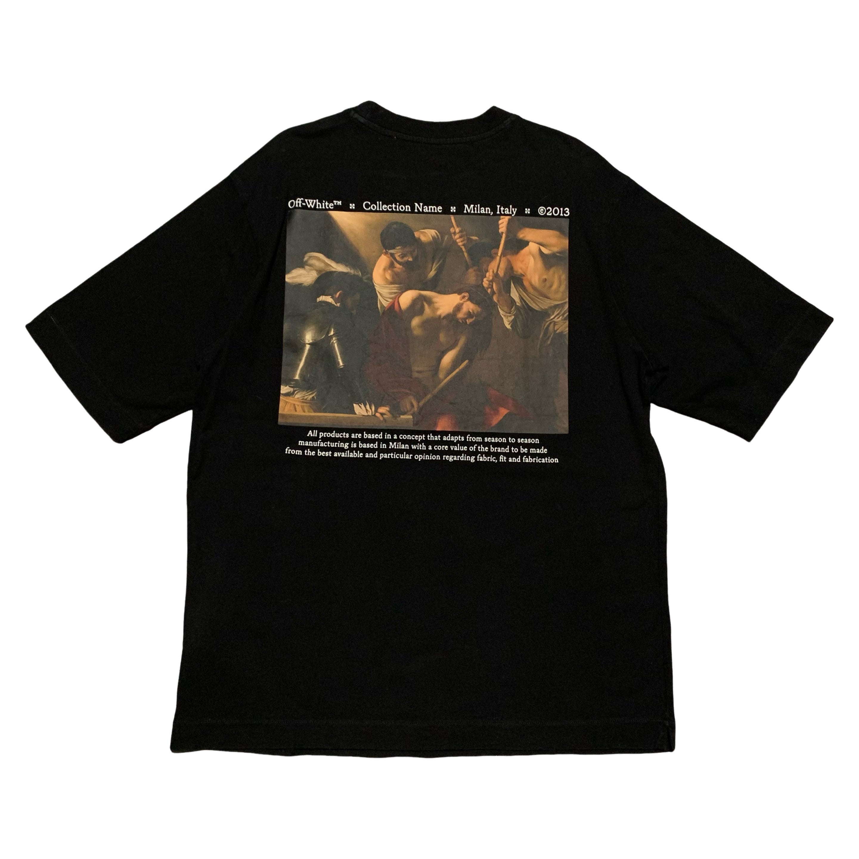 Off White Medium Caravaggio Graphic Black Tee Virgil Abloh