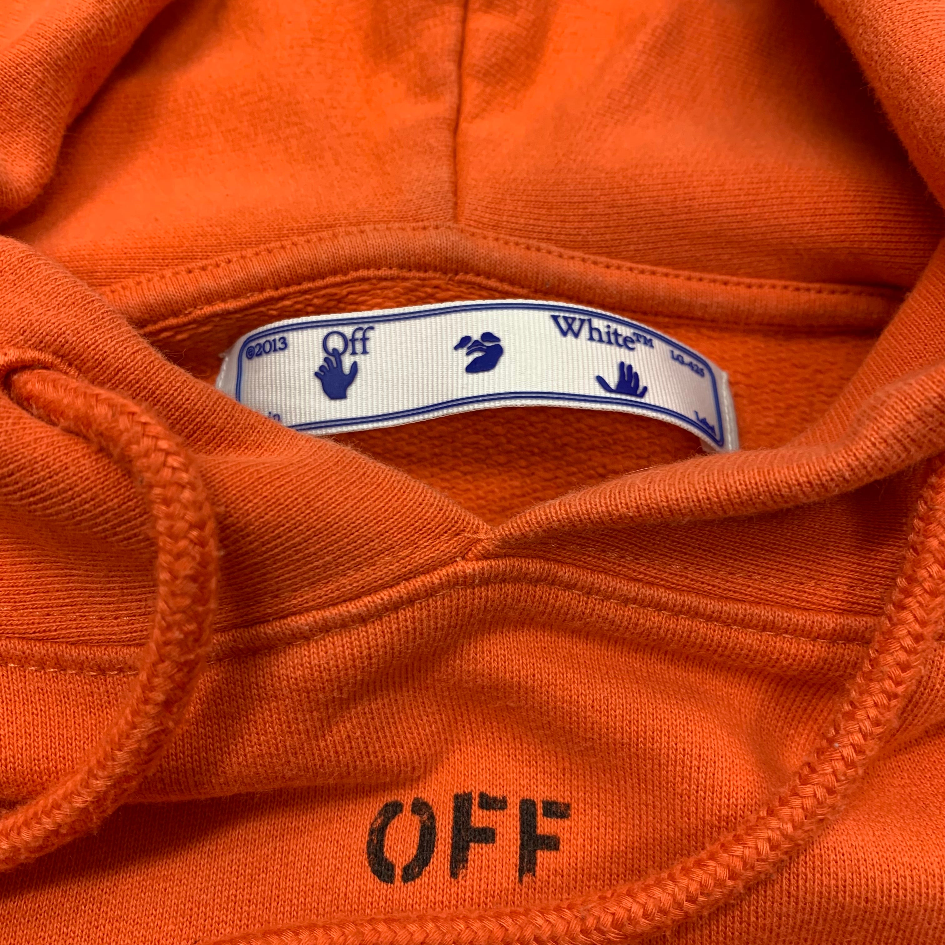 Off White Medium Hoodie Stencil Arrows Orange Hoodie Virgil Abloh