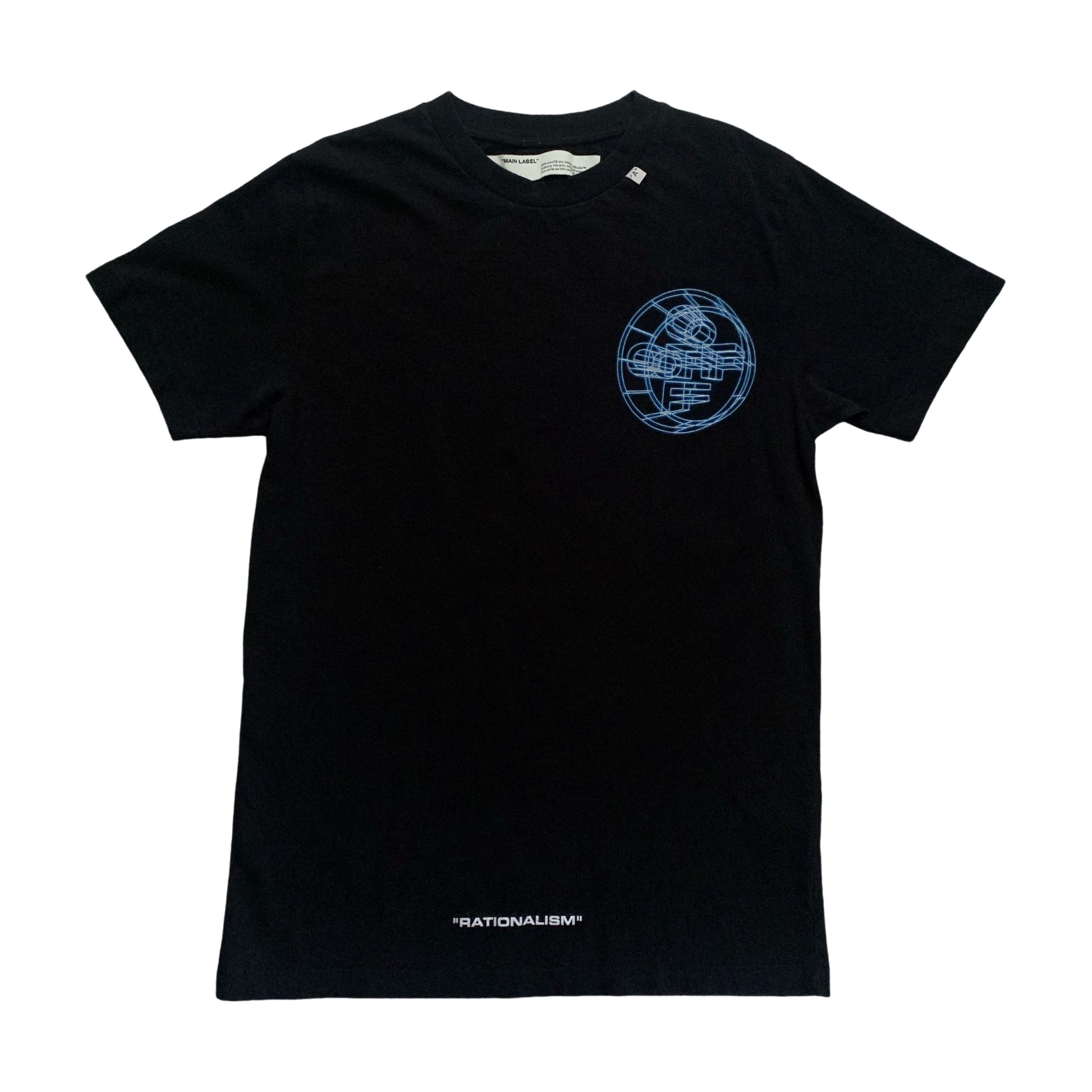 Off White Small Black Tee Virgil Abloh 'Rationalism' (OMAA027R20185003)