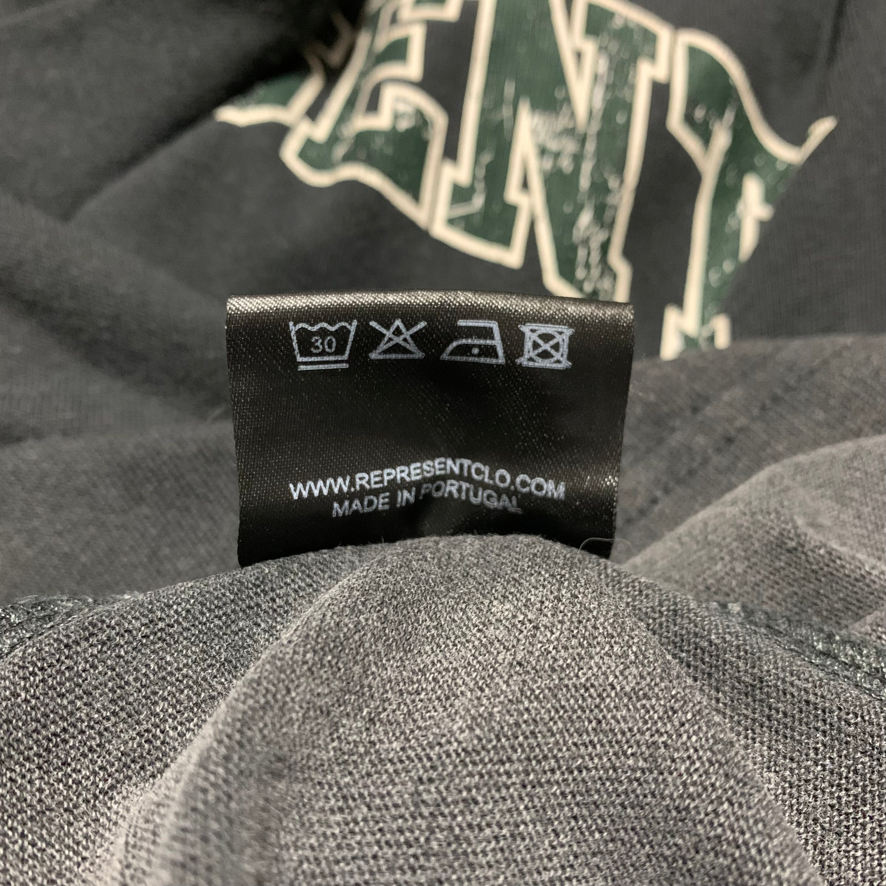 Represent XS Varsity Logo Graphic Vintage Black Tee