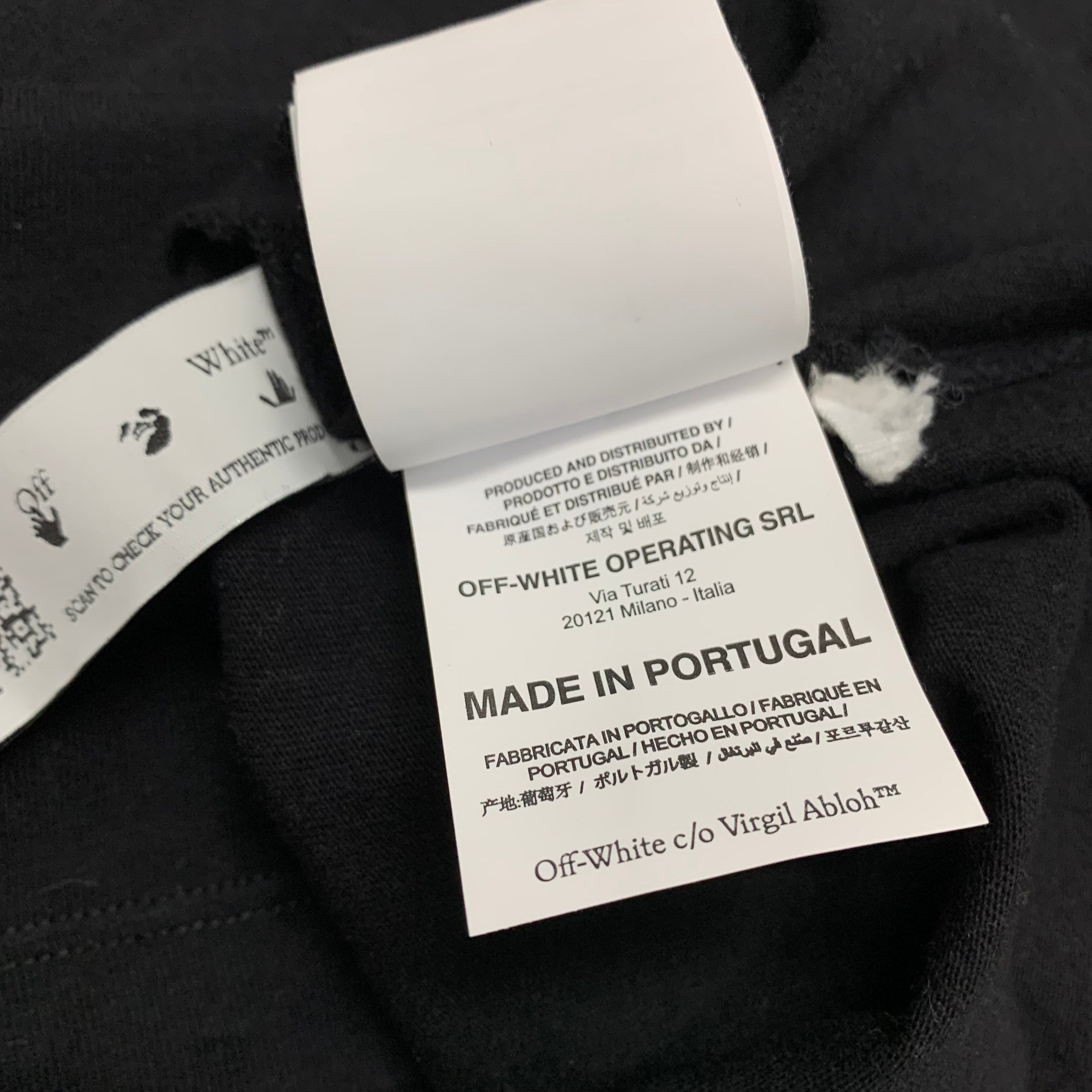 Off White Medium Tee Acrylic Arrows Black T-Shirt Virgil Abloh