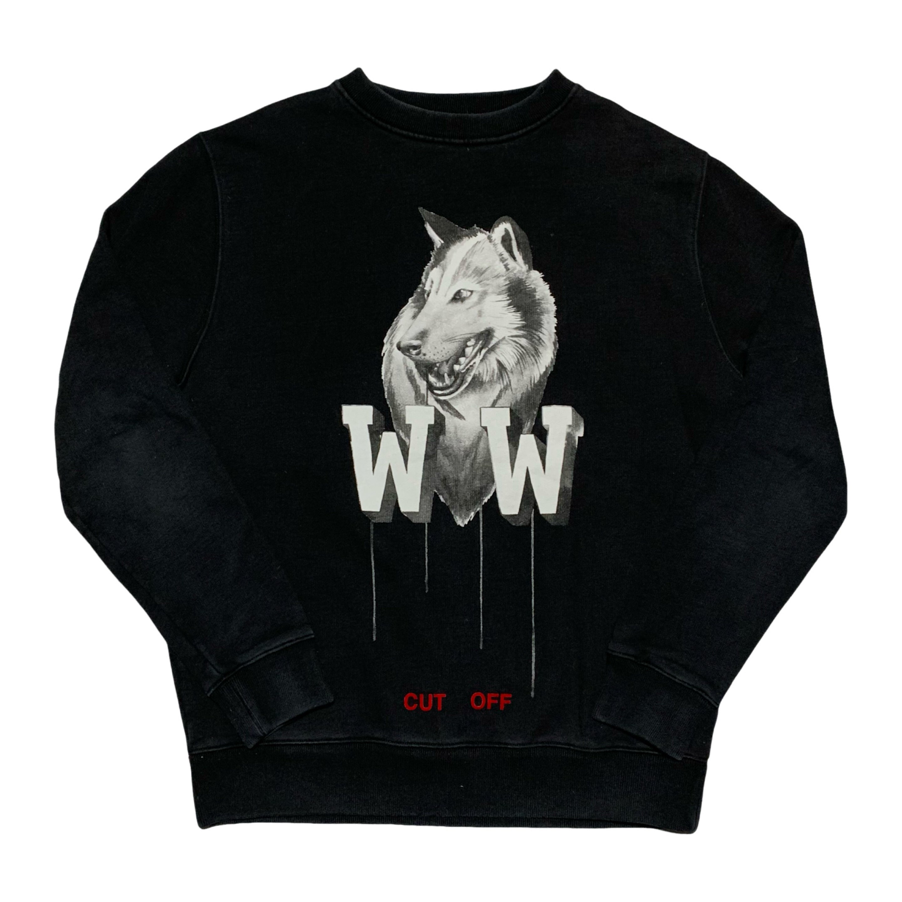 Off White Medium Wolf Graphic Black Sweatshirt Crewneck Virgil Abloh