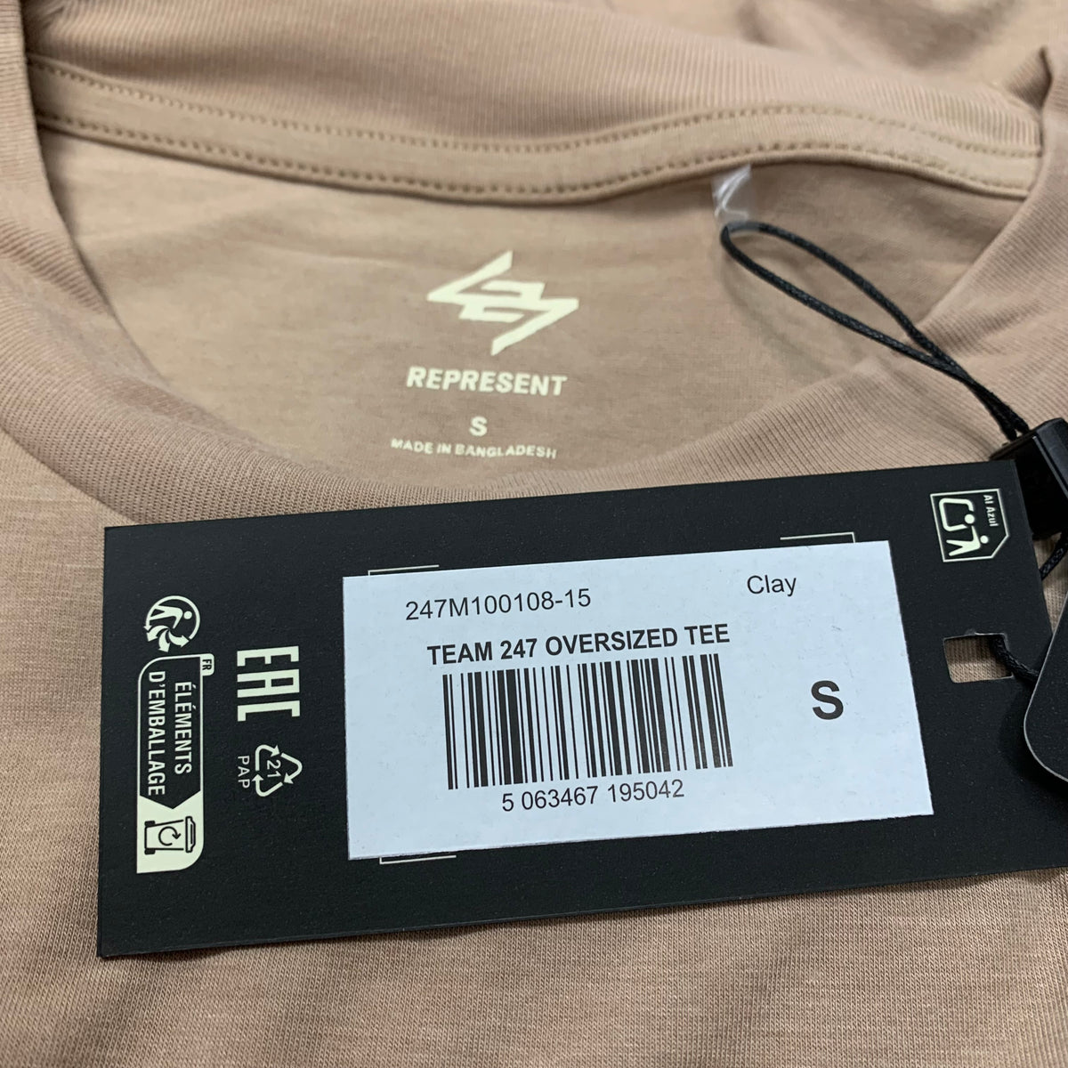 Represent Small Tee Team 247 Oversized Clay T-Shirt
