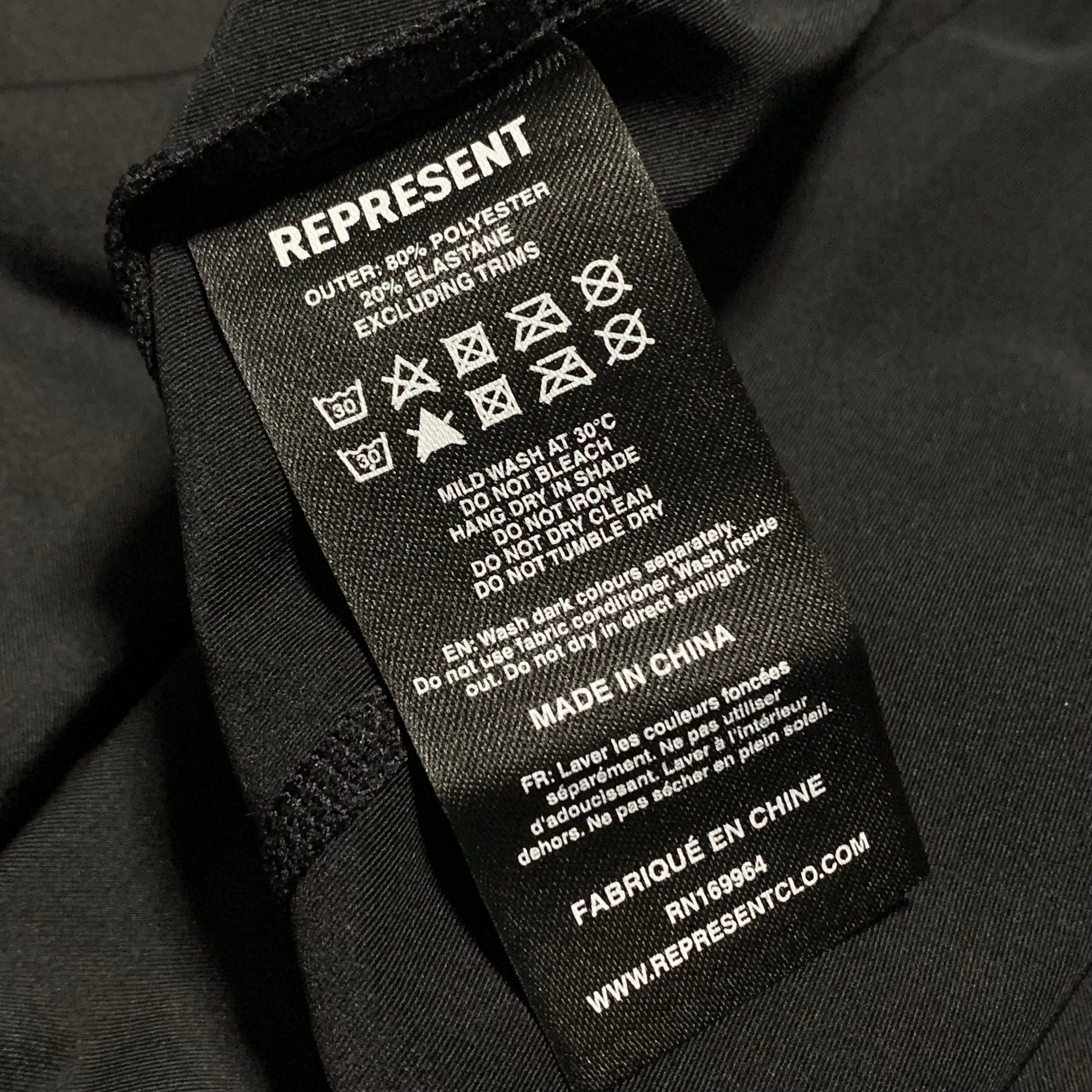 Represent Small 247 Compound Black Tee Gym Top