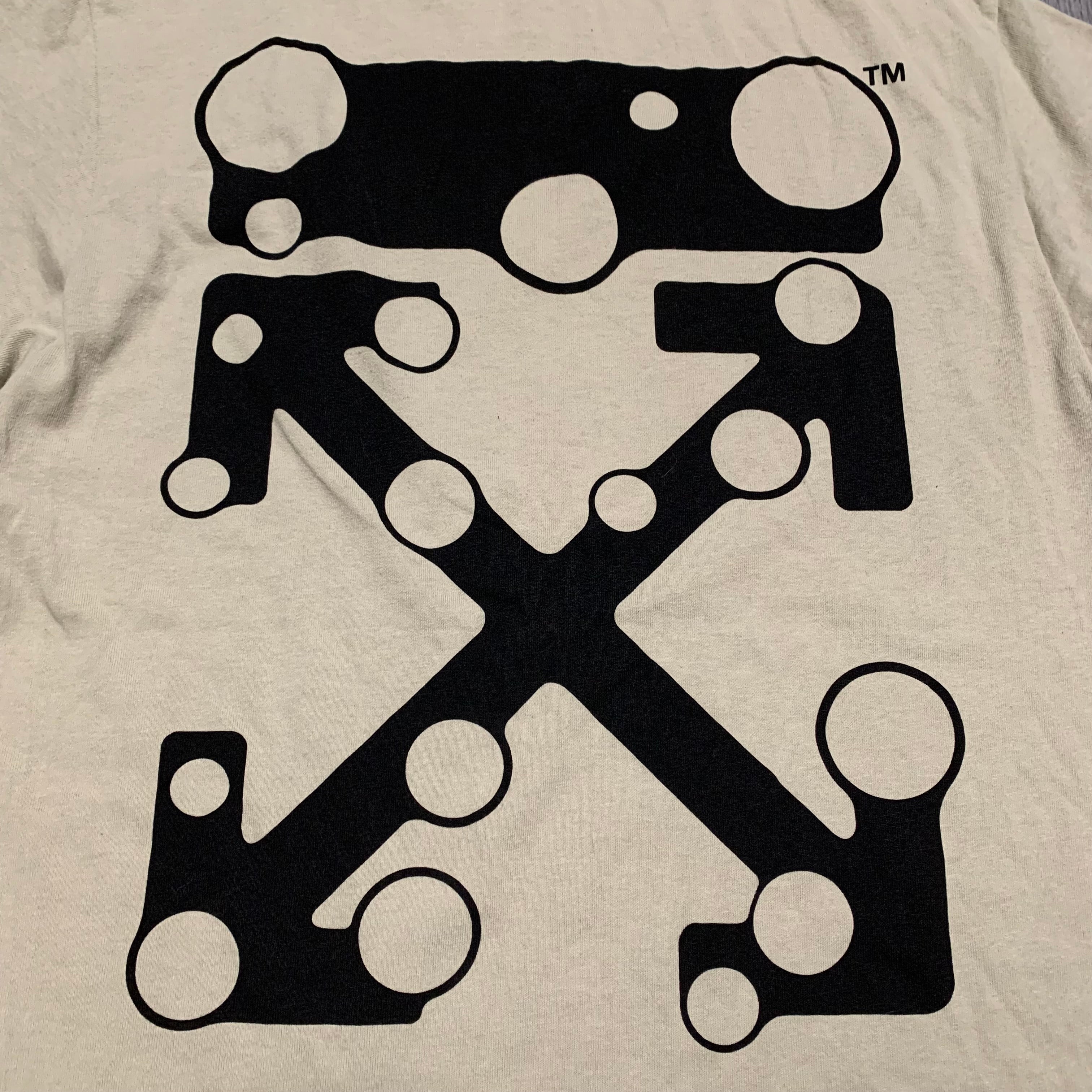 Off White Small Bubble Arrows Beige Tee Virgil Abloh