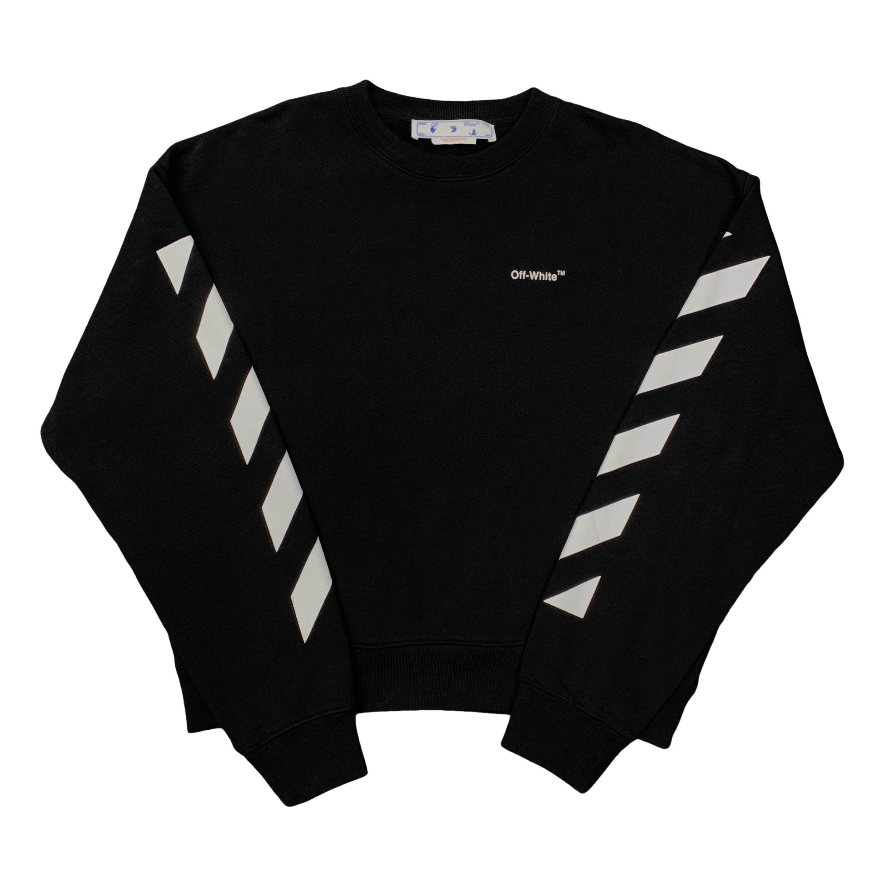 Off White Large Sweatshirt Diag Black Crewneck Virgil Abloh