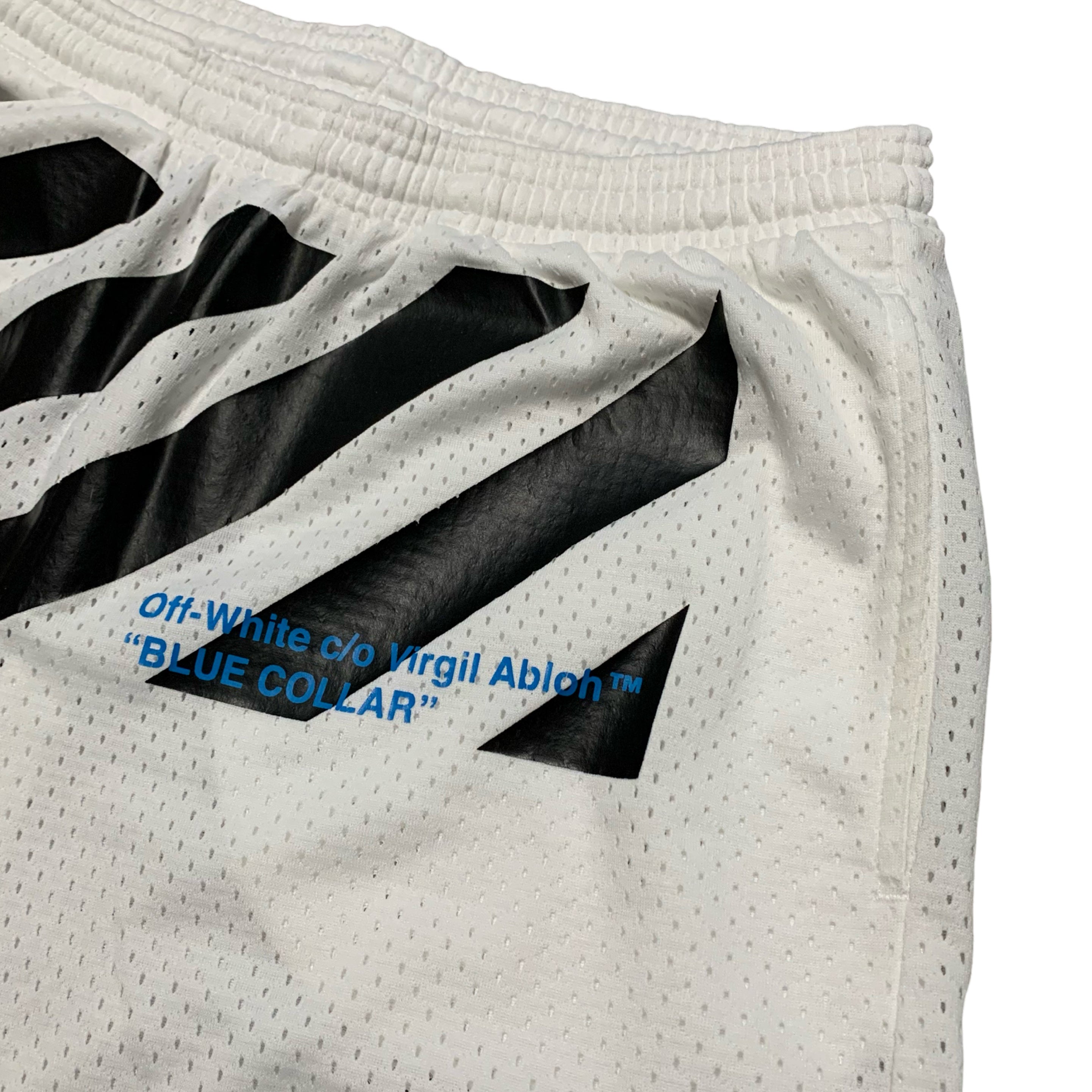 Off White Small Shorts Diag White Mesh Shorts Virgil Abloh