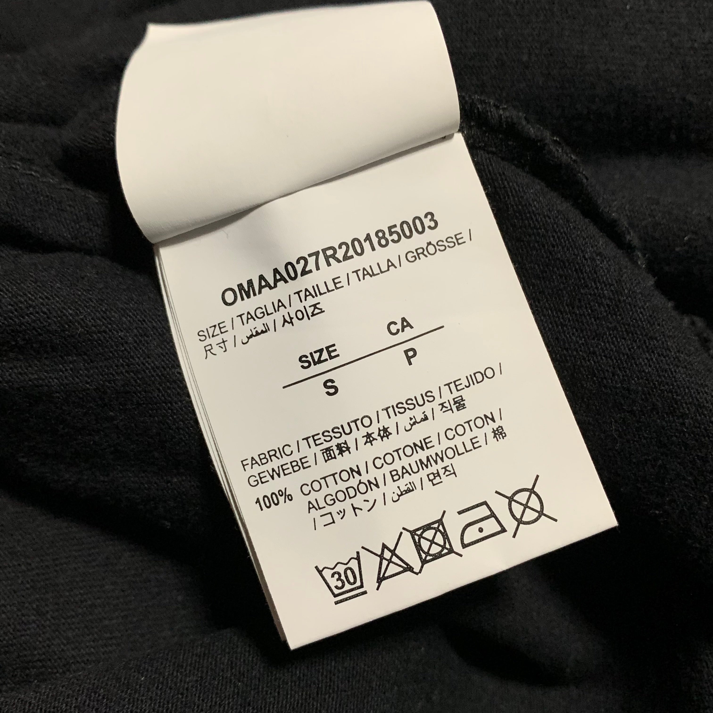 Represent Small Rationalism Black Tee Virgil Abloh