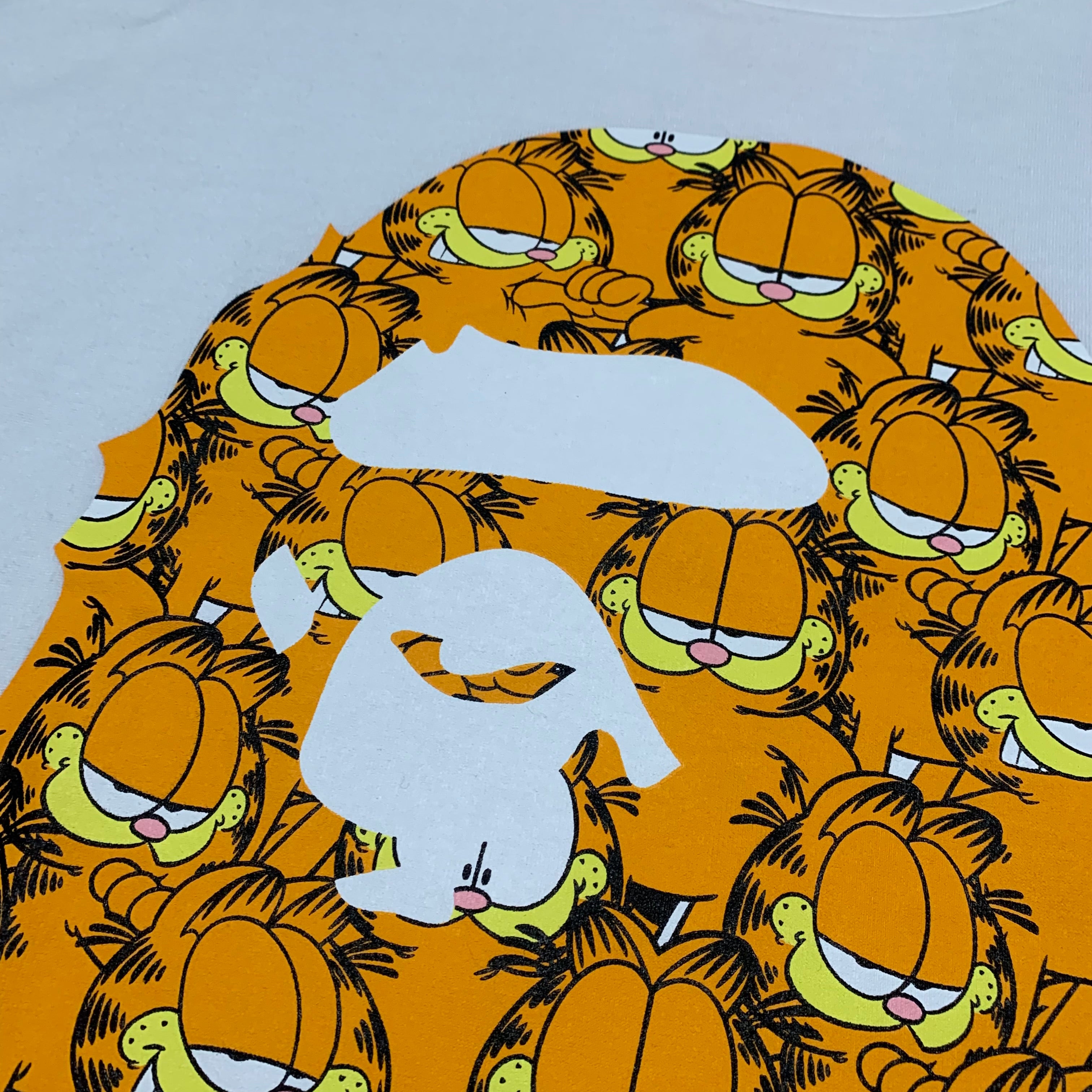 Bape Large Garfield Ape Head White Tee A Bathing Ape 2020