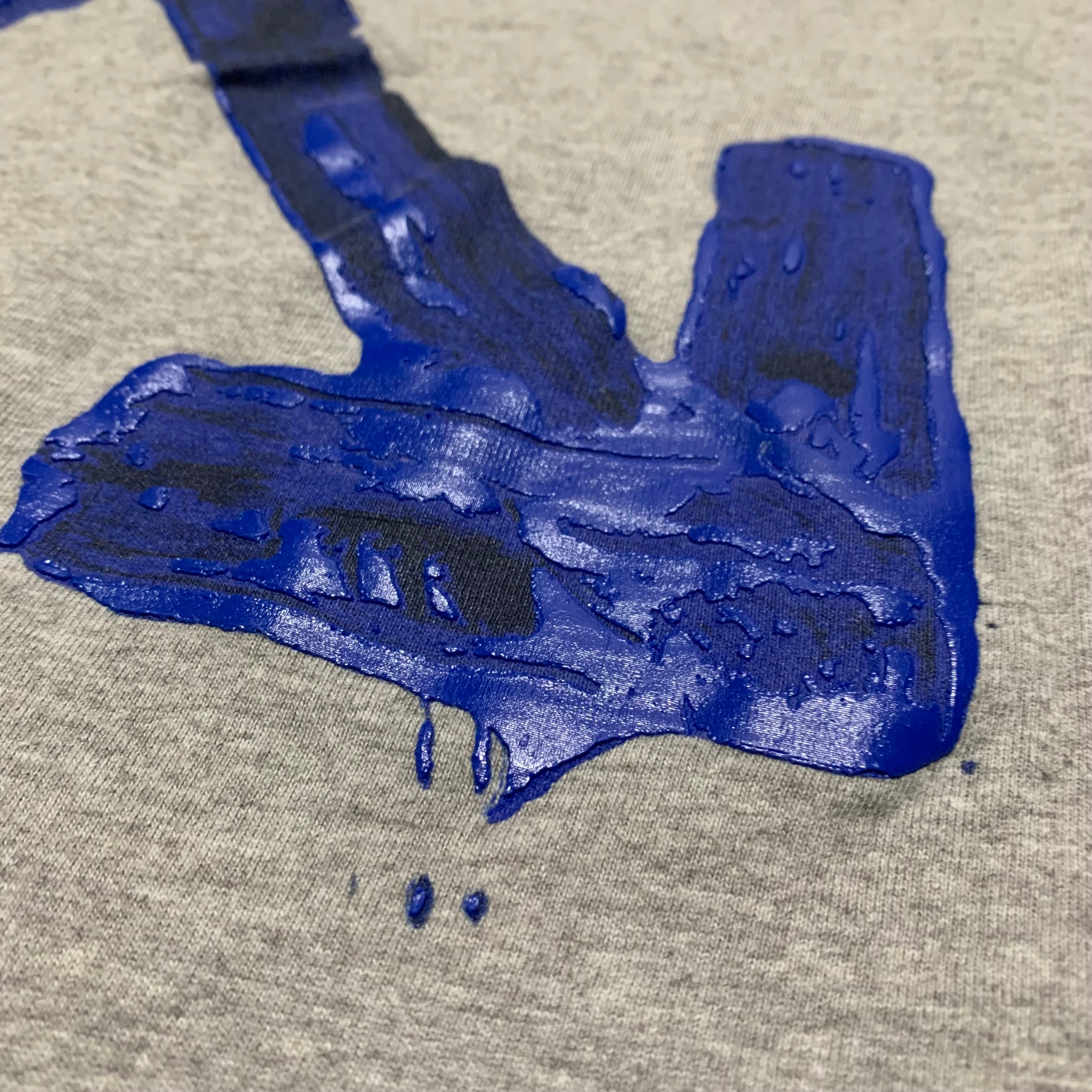Off White XXL Acrylic Arrows Grey Tee Virgil Abloh Blue 2XL