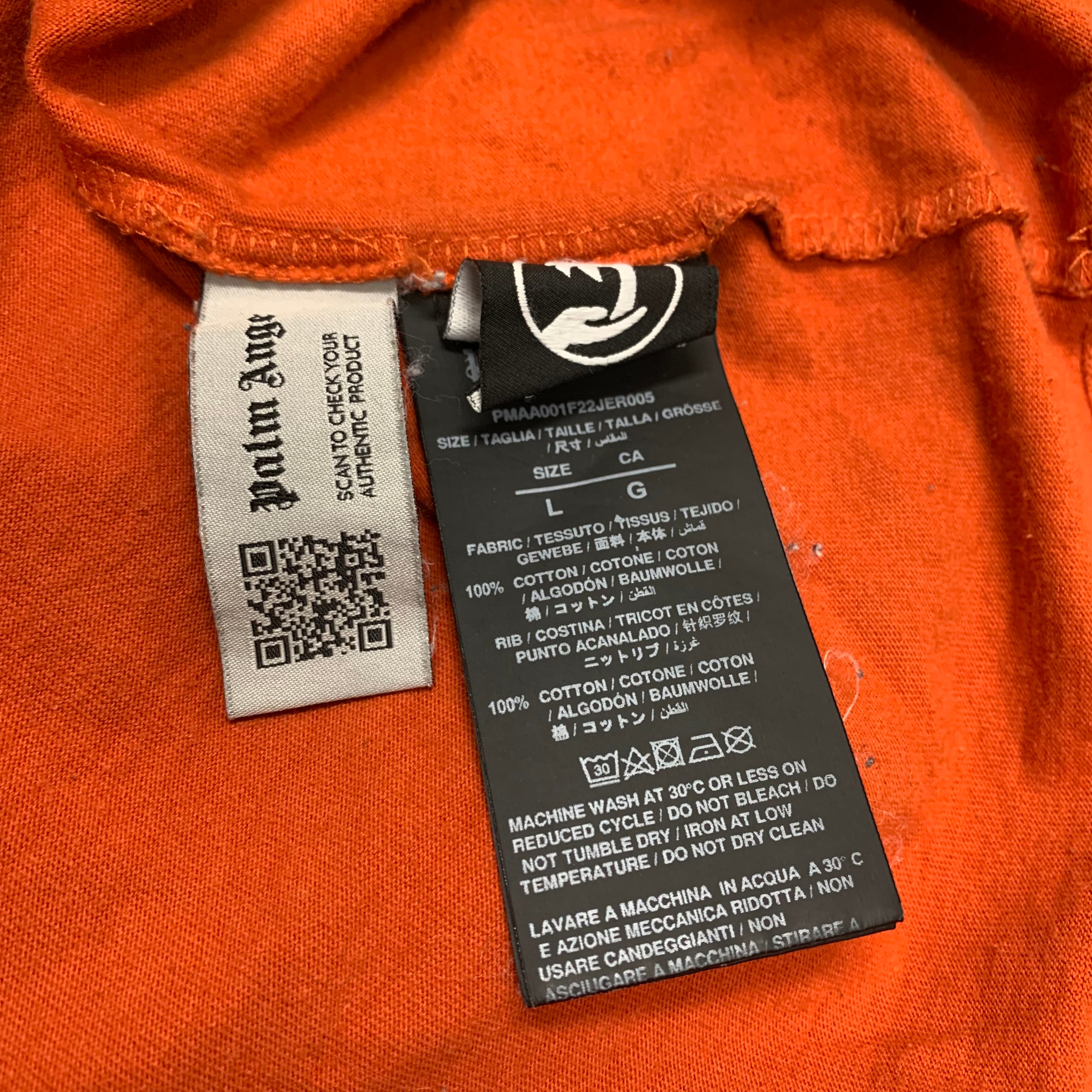 Palm Angels Large Tee Bear Classic Orange T-Shirt