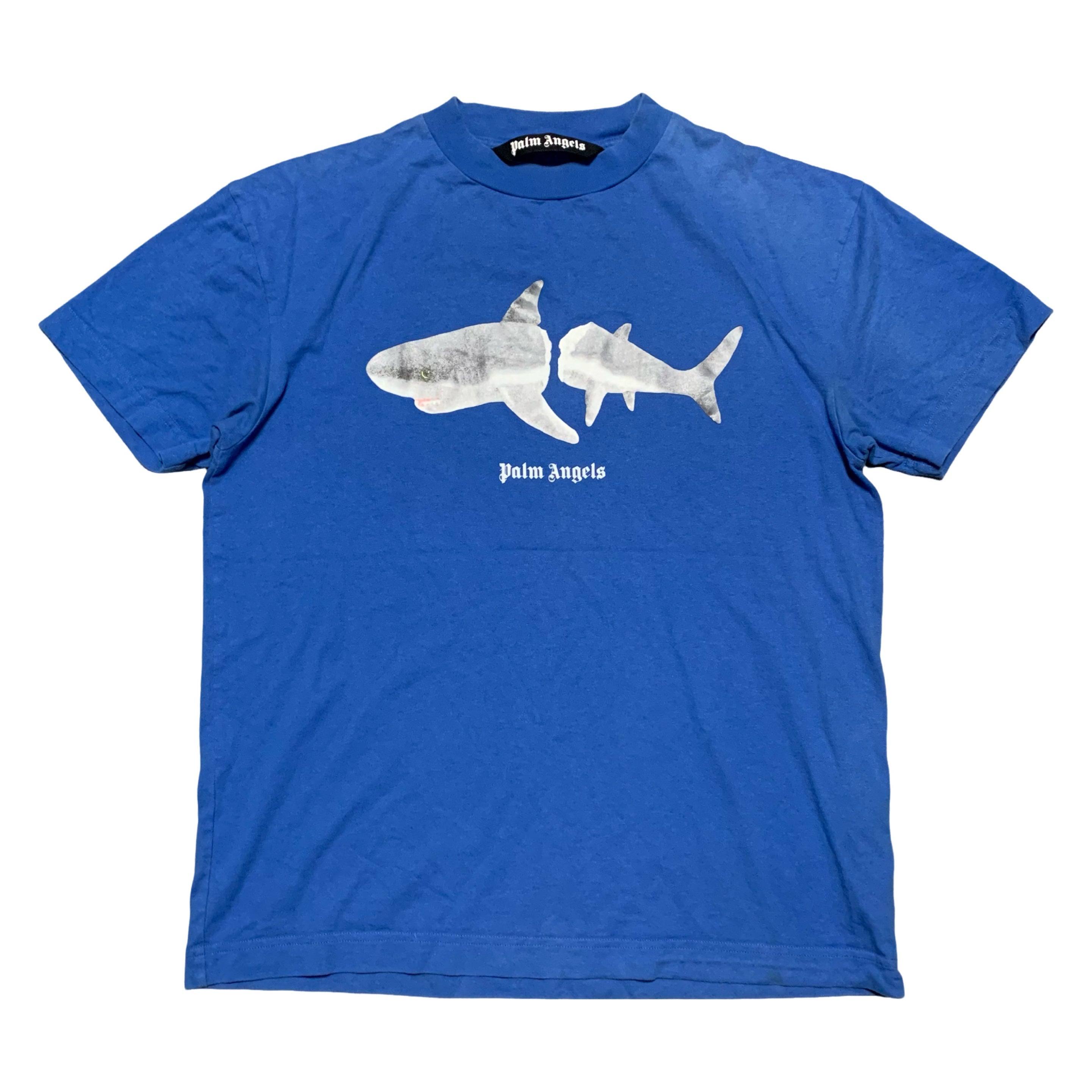 Palm Angels Medium Shark Graphic Blue Tee