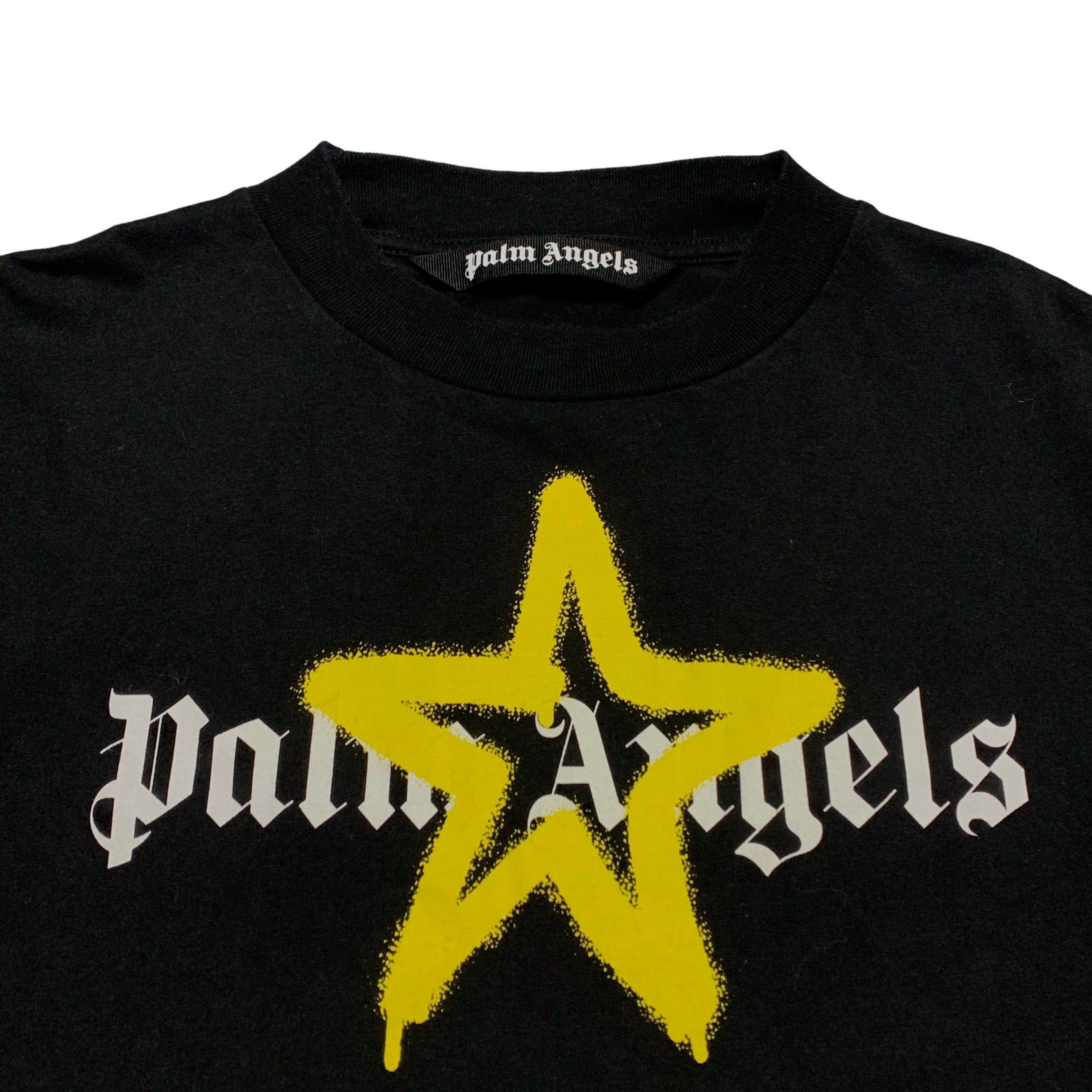 Palm Angels Medium Sprayed Star Black Tee Graffiti
