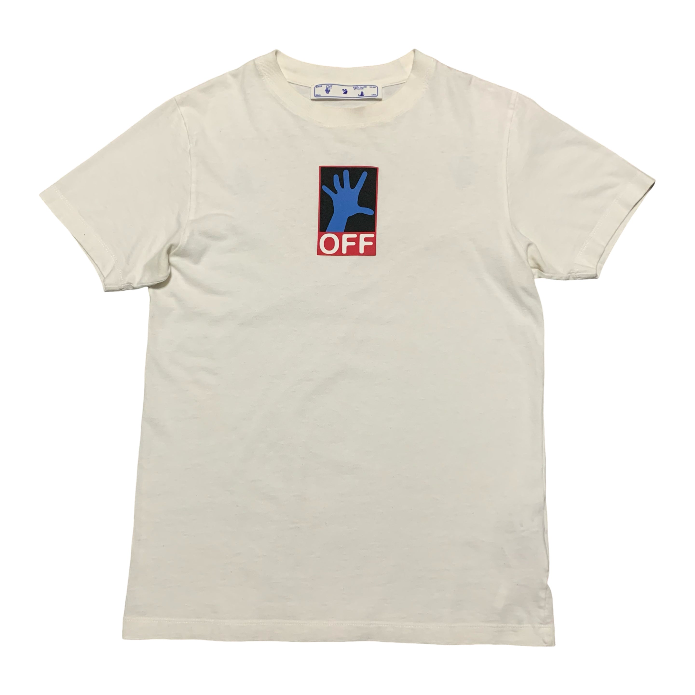 Off White Small Hand Off Swimming Man White Tee Virgil Abloh