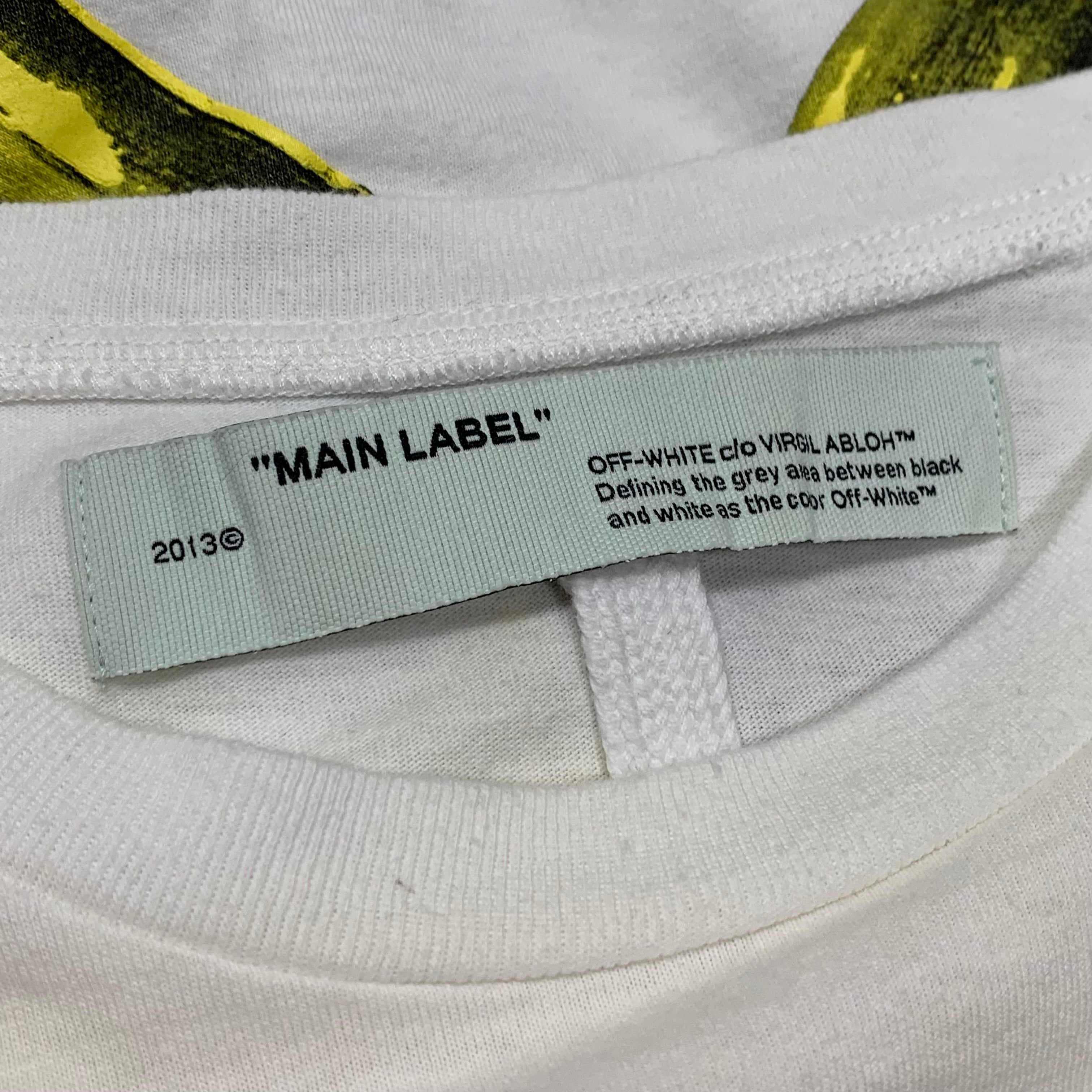 Off White Large Tee Acrylic Arrows White T-Shirt Virgil Abloh