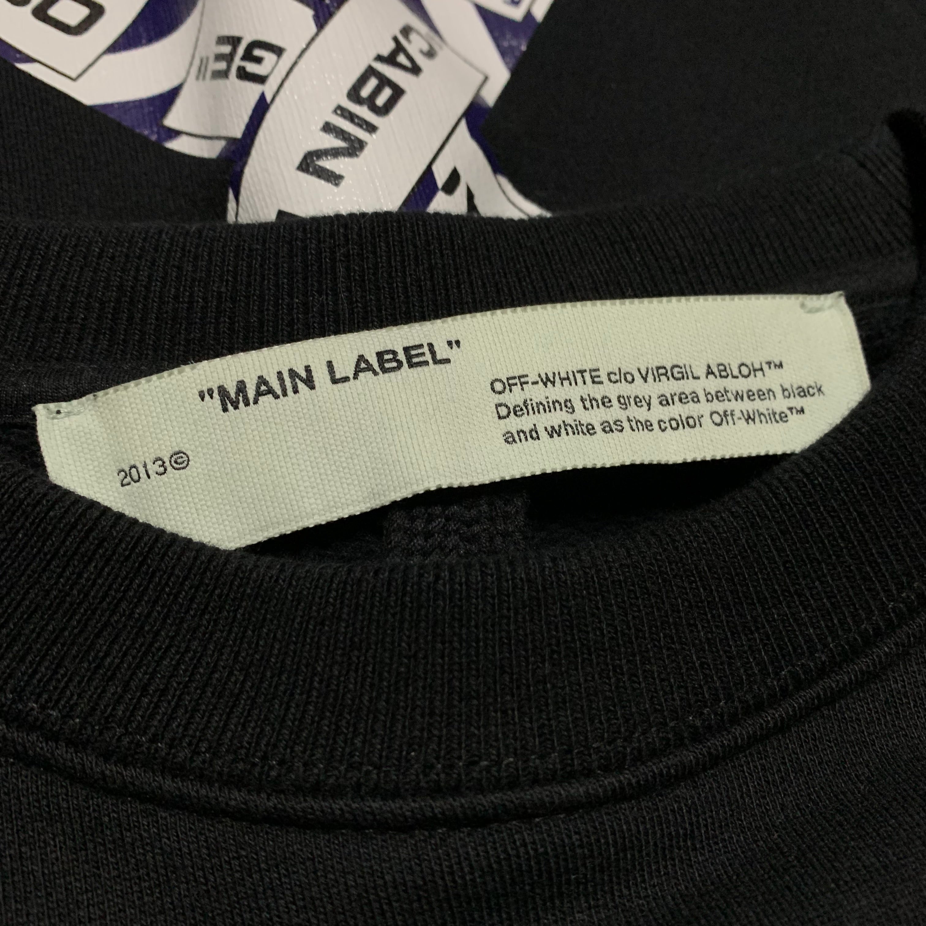 Off White XS Airport Arrows Black Sweatshirt Crewneck Virgil Abloh
