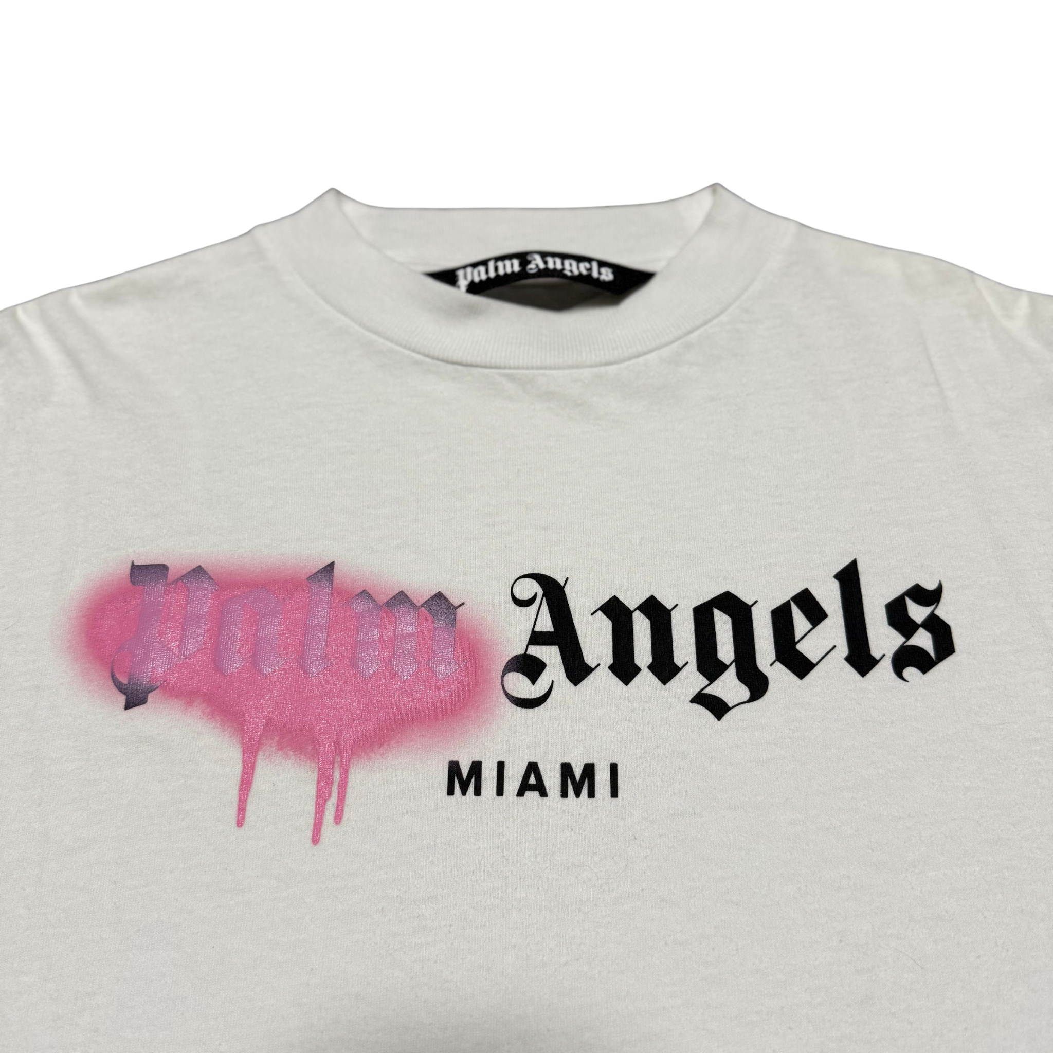 Palm Angels Small Miami Sprayed White Tee