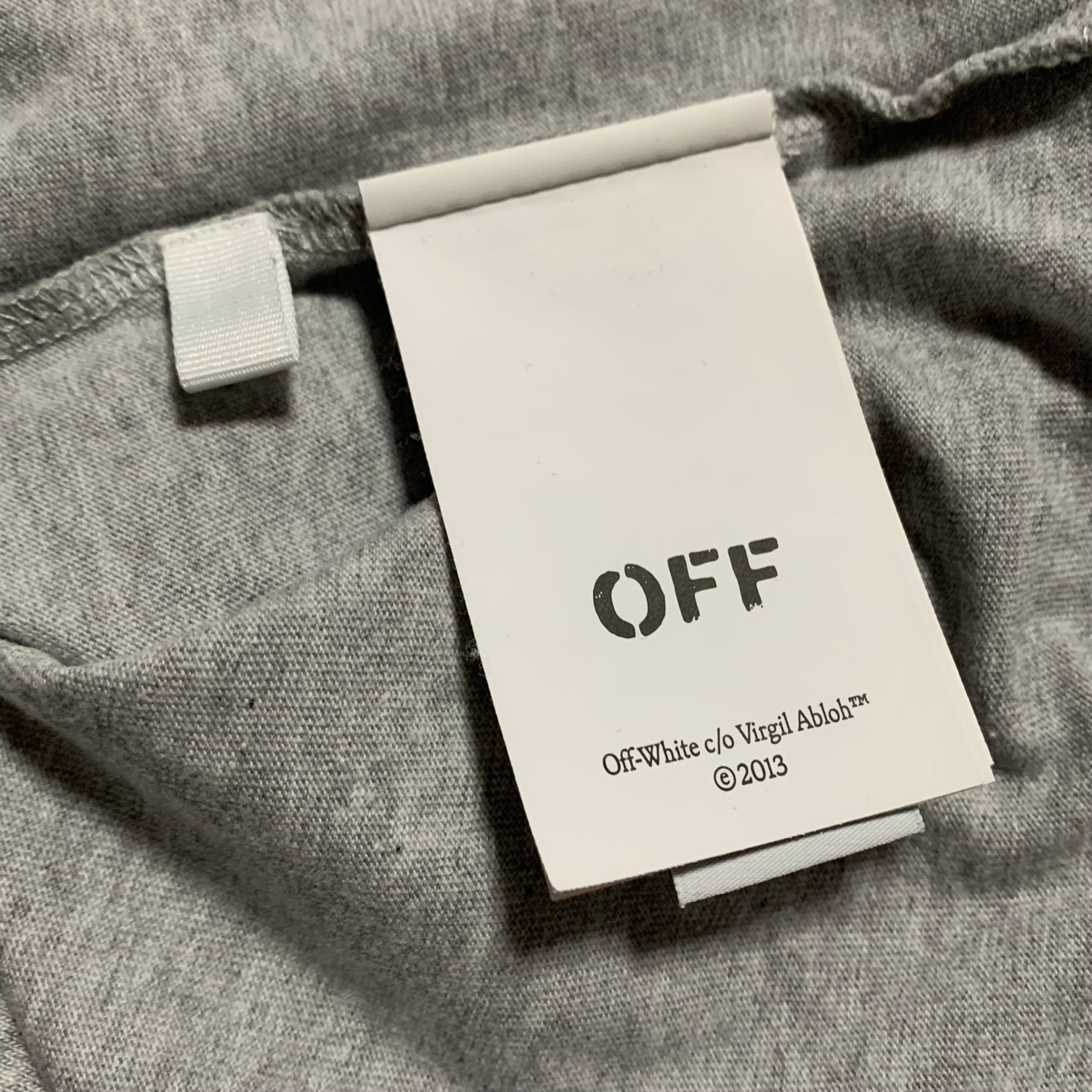 Off White Large Round Logo Skate Grey Tee Virgil Abloh