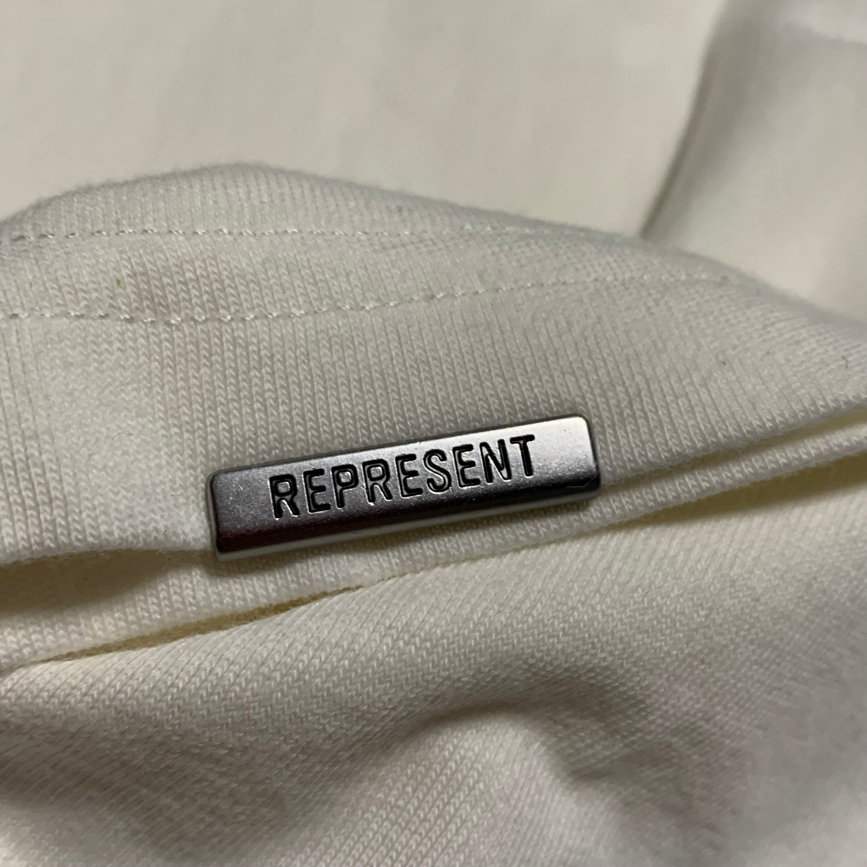 Represent Medium Owners Club Bubblegum Pink Flat White Tee