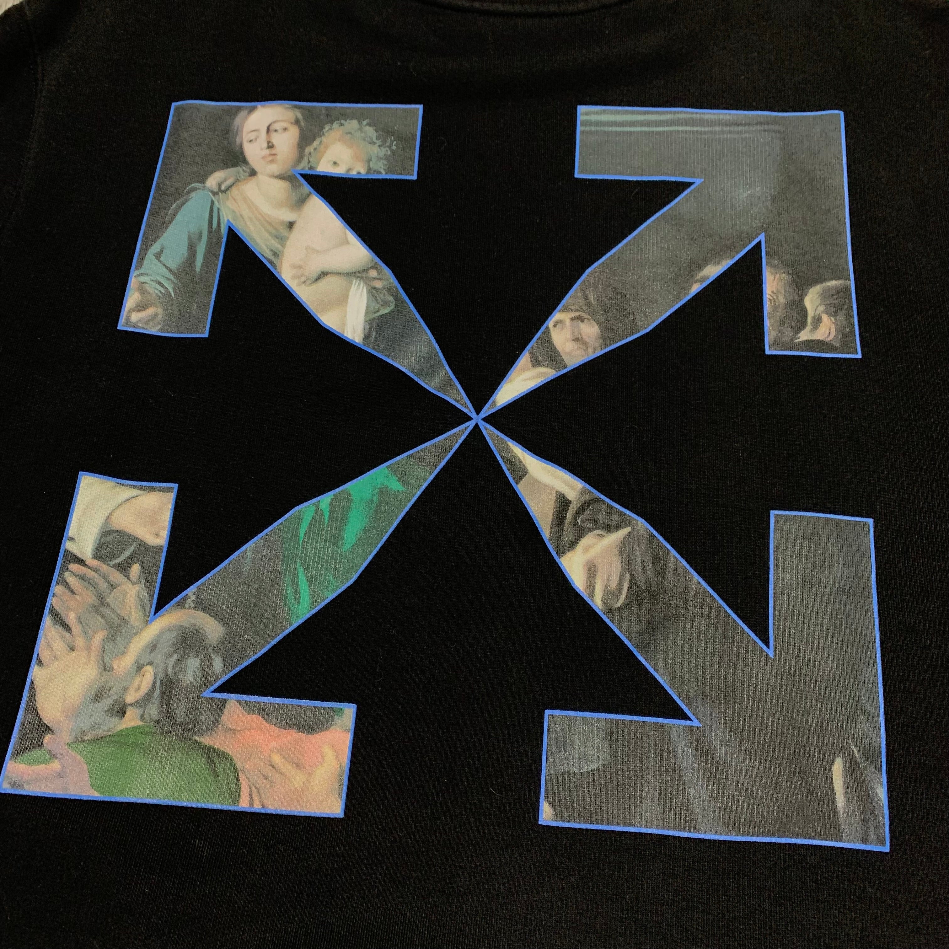 Off White Large Caravaggio Arrows Black Sweatshirt Crewneck Virgil Abloh