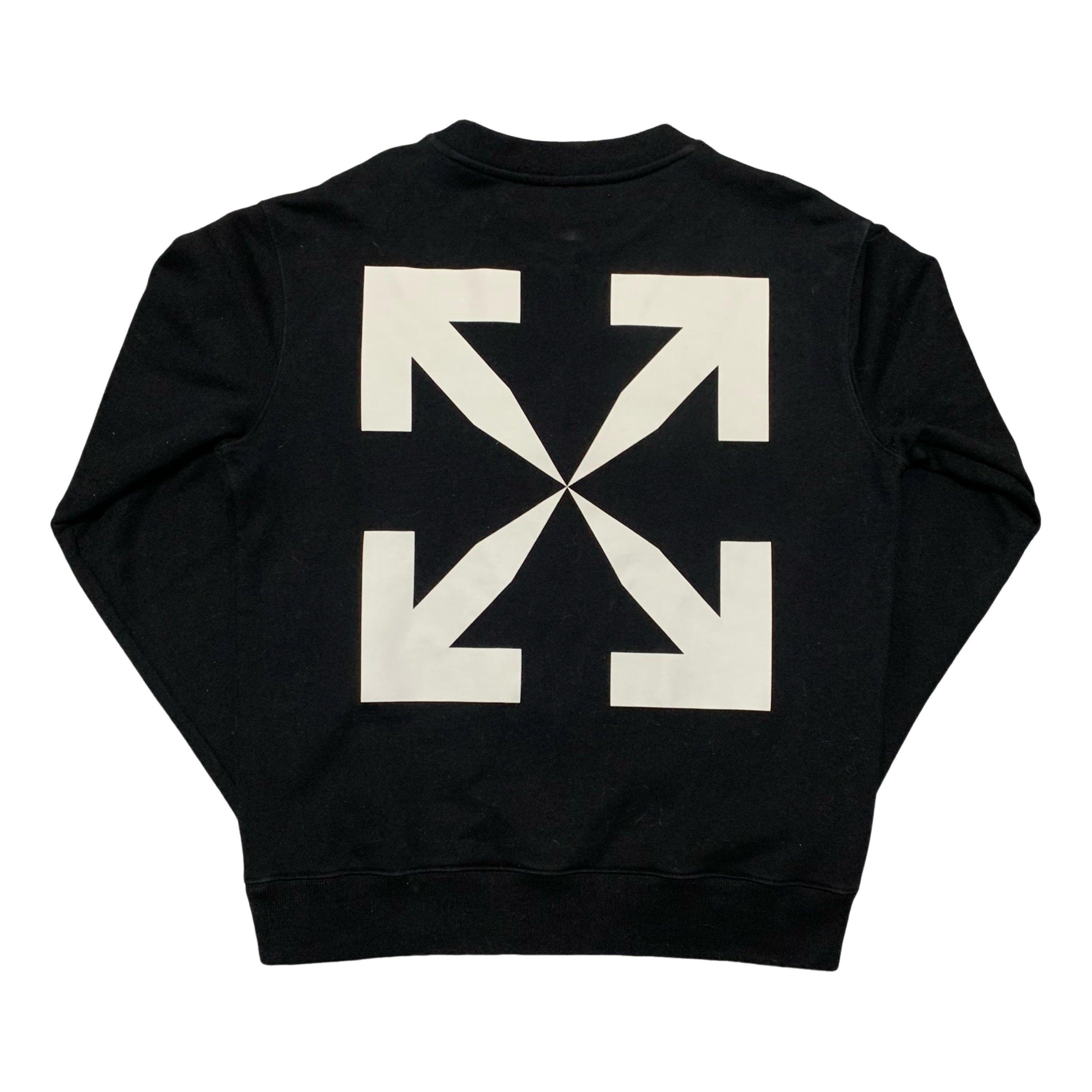 Off White Medium Pascal Arrows Black Sweatshirt Crewneck Skeleton Virgil Abloh