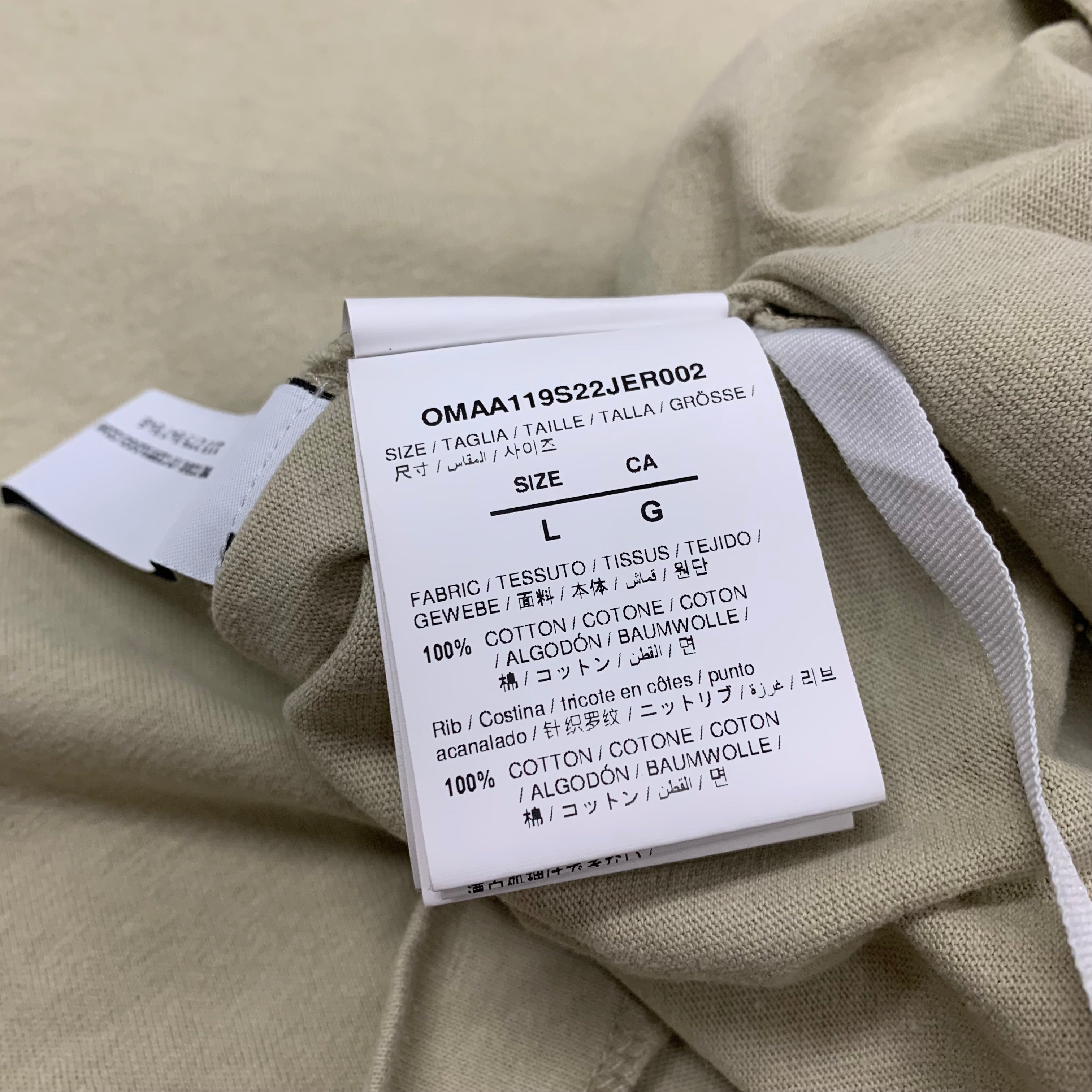 Off White Large Tee Outfit Came From Italy Beige T-Shirt Virgil Abloh