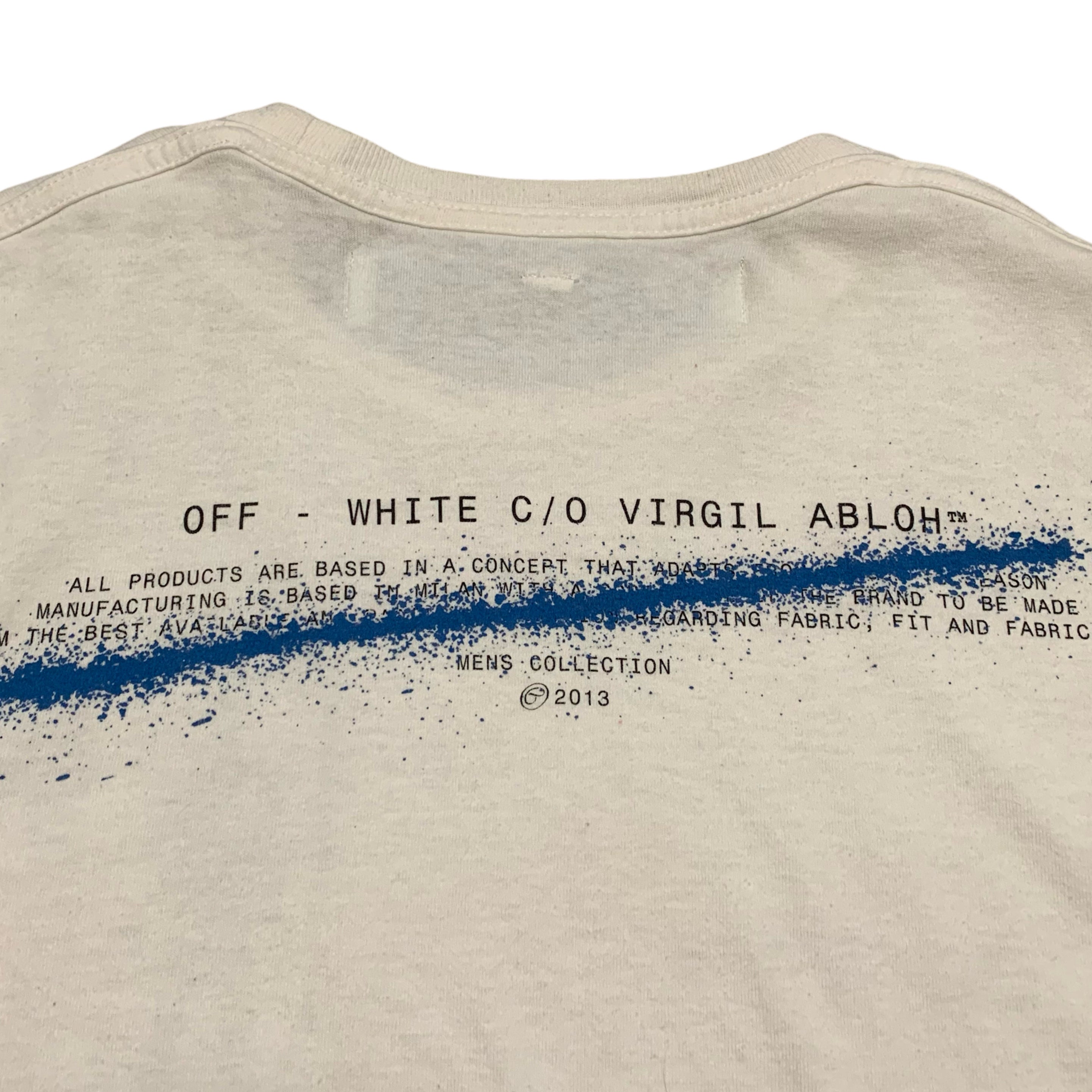 Off White XS Half Arrows Man White Long Sleeve Tee Virgil Abloh (OMAB001S20185010)
