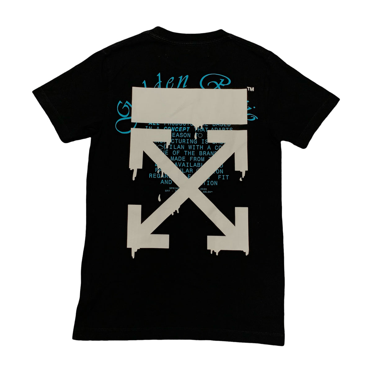 Off White XS Tee Dripping Arrows Black T-Shirt Virgil Abloh