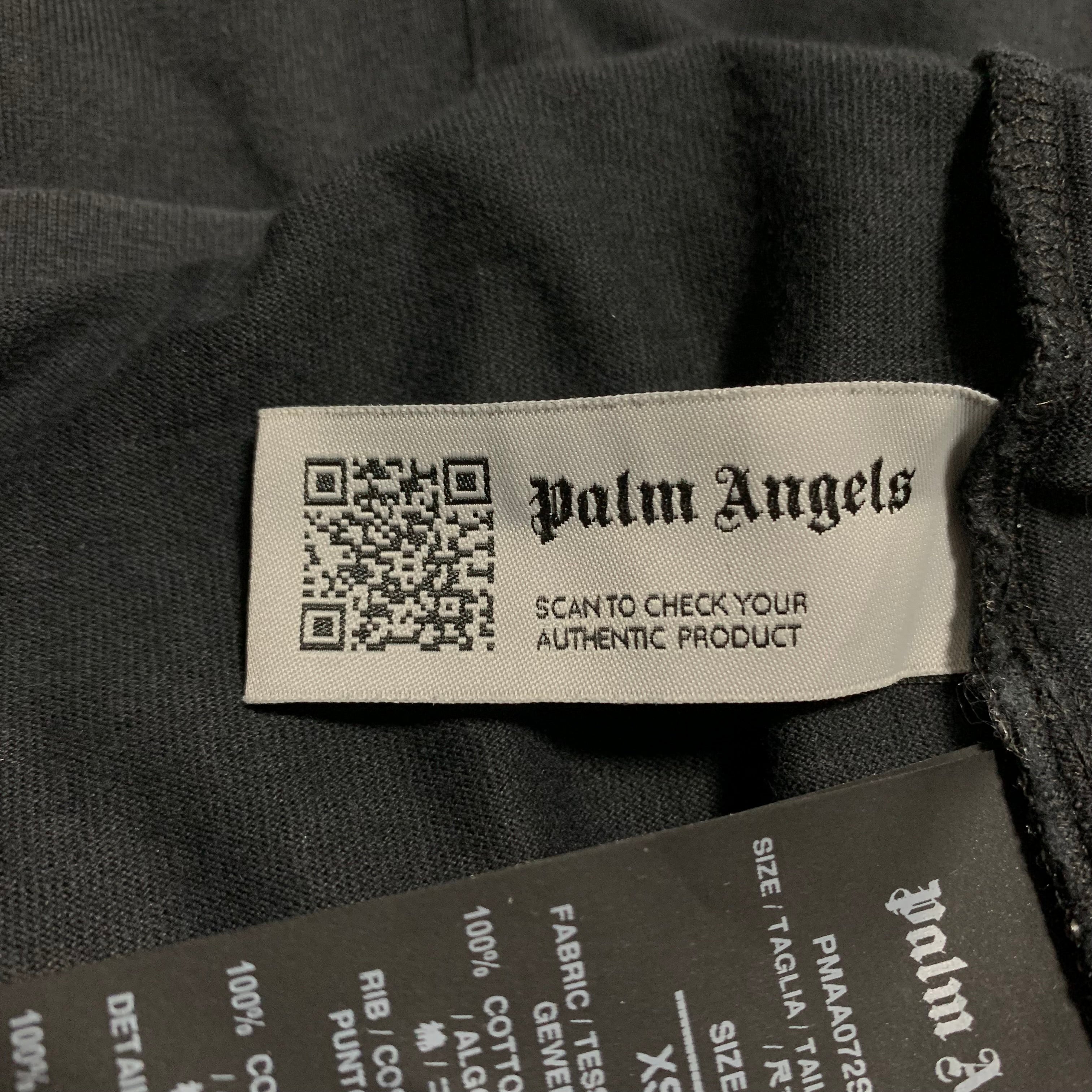 Palm Angels XS Neon Palm Tree Black Tee