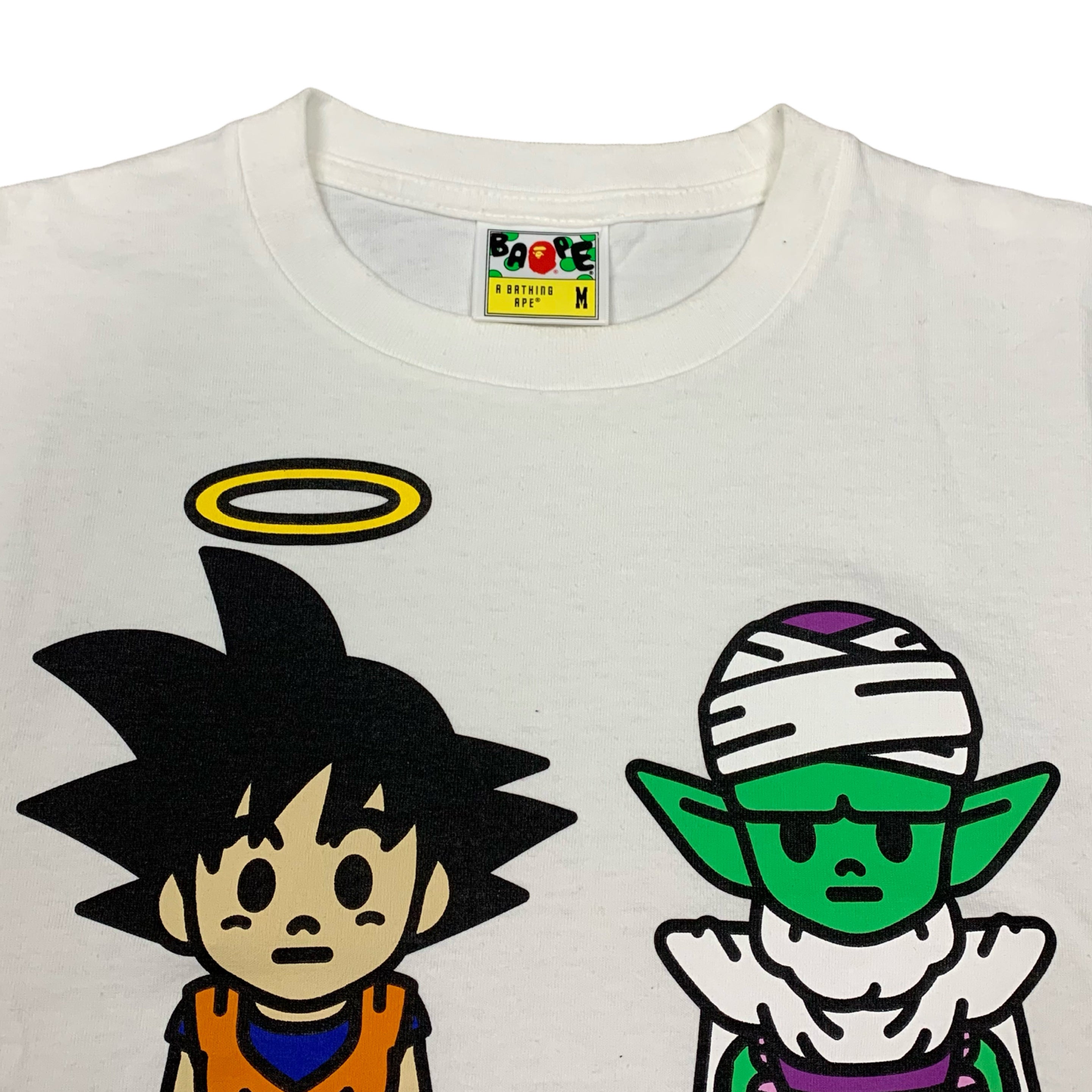 Bape Medium Tee Dragon Ball Z Son Goku & Piccolo Baby Milo White T-Shirt A Bathing Ape