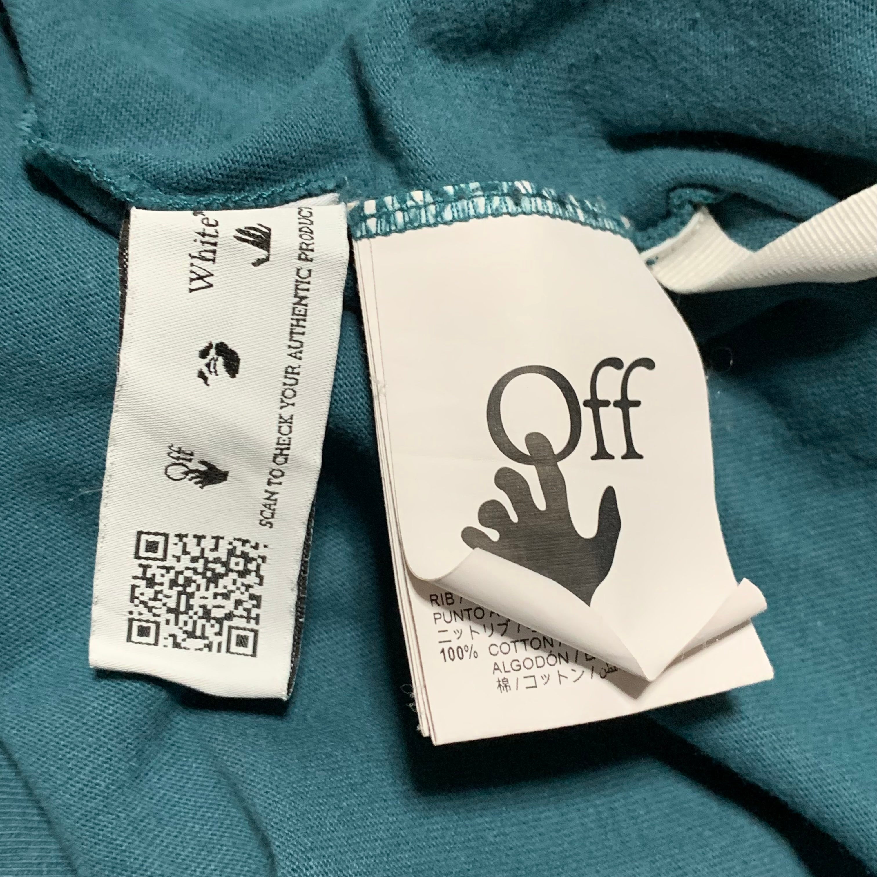 Off White Small Diag Pocket Tee Jade Green Blue Virgil Abloh