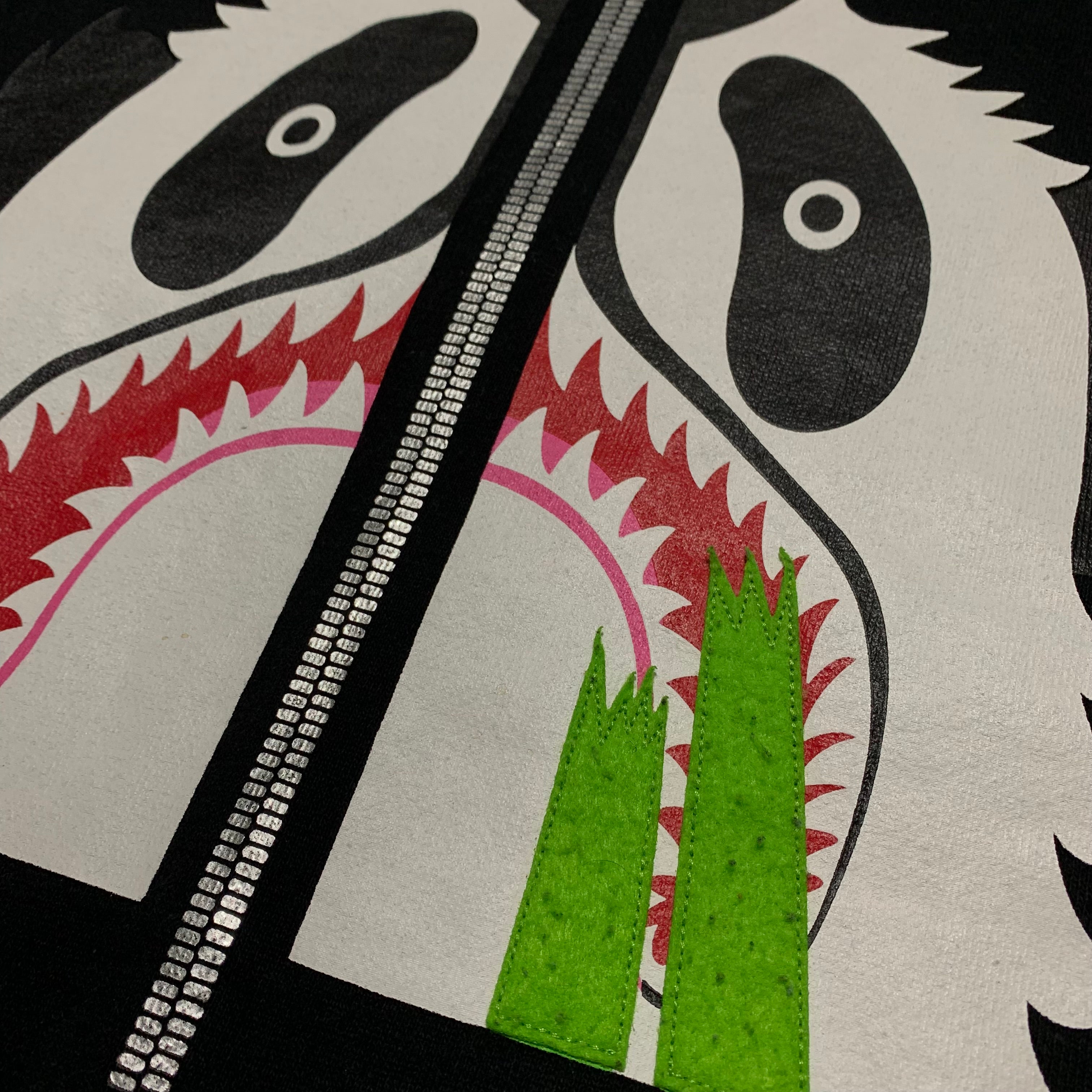 Bape Large Panda Zip Black Sweatshirt Crewneck A Bathing Ape
