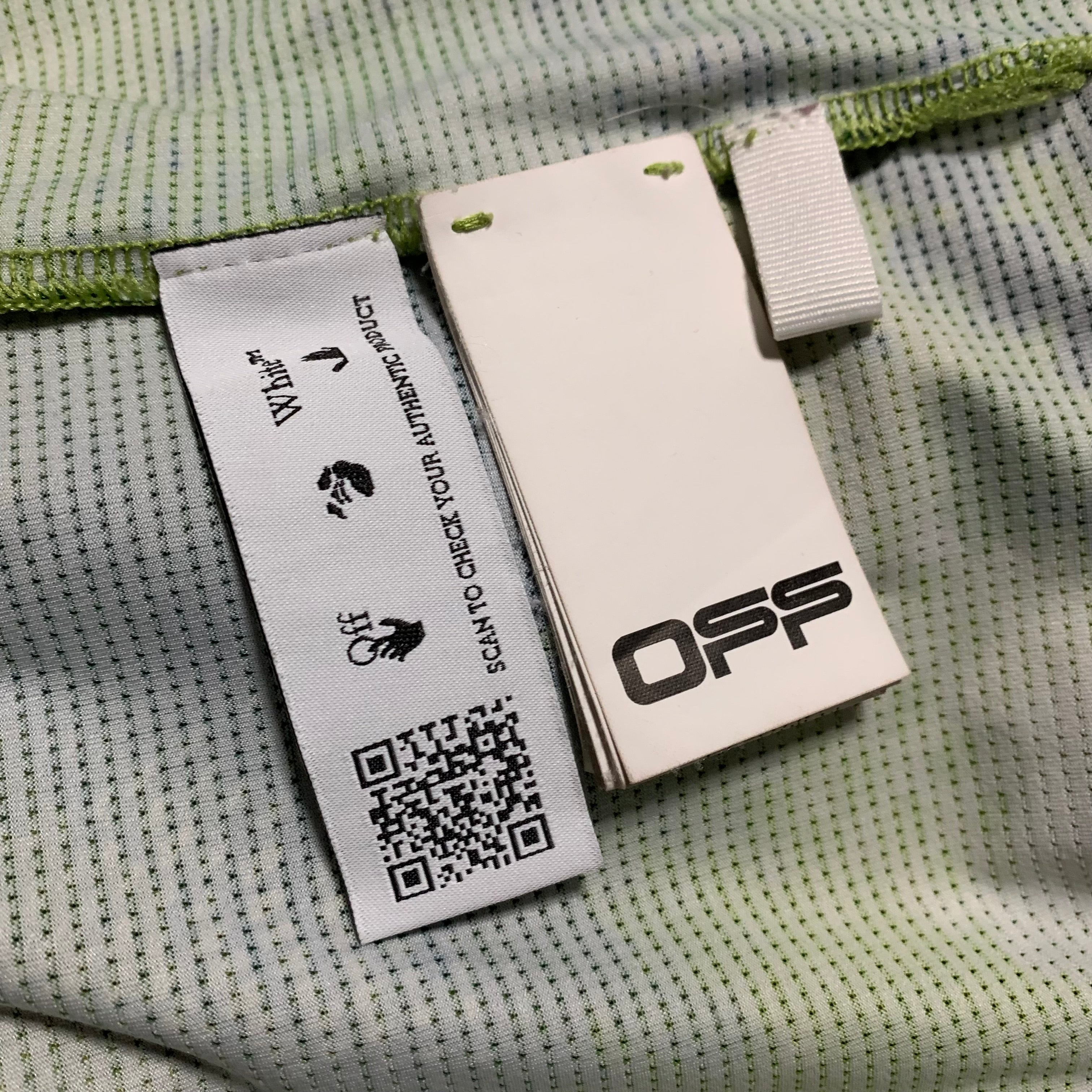 Off White XL Active Camo Logo Green Yellow Tee Virgil Abloh