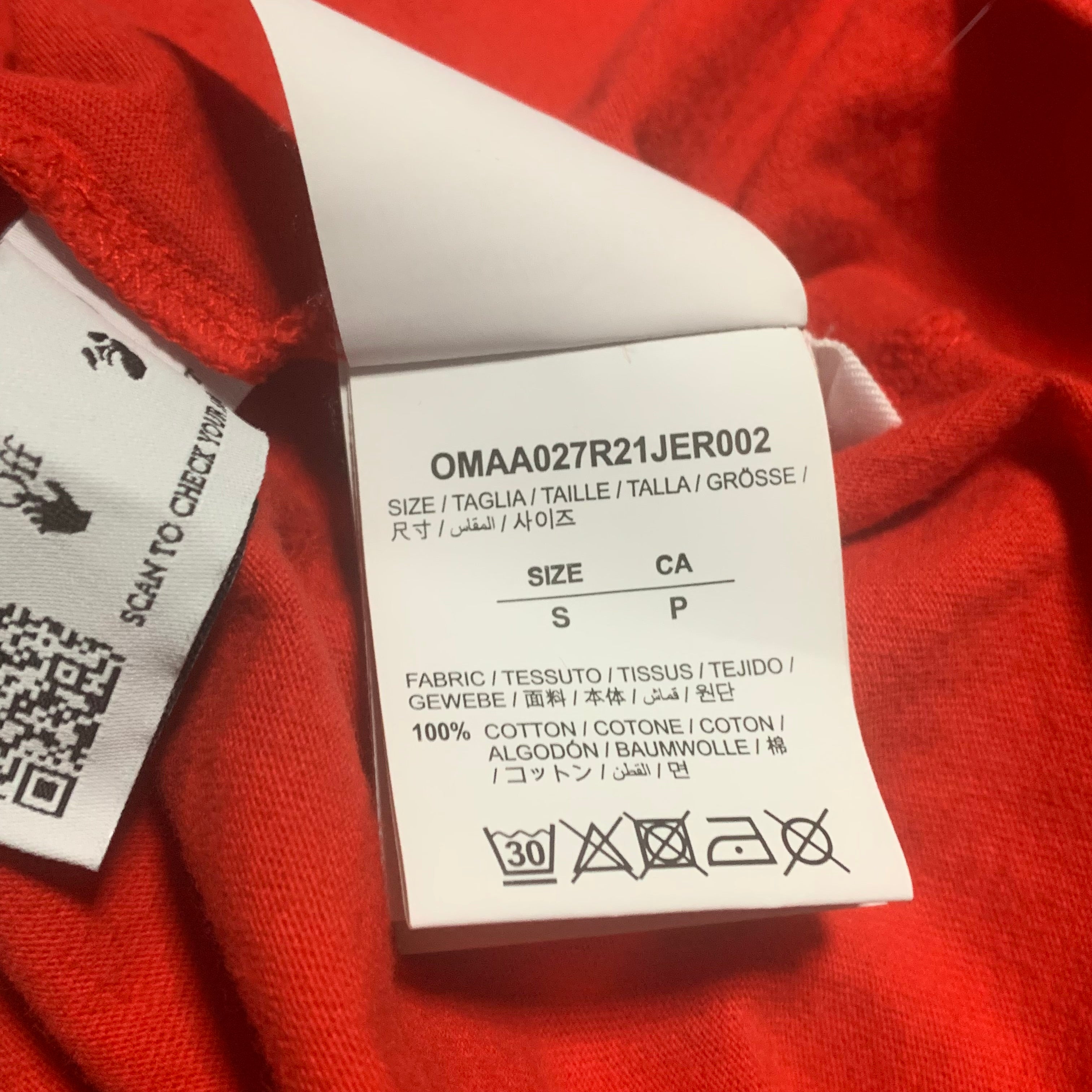 Off White Small Mona Lisa Arrows Red Tee Virgil Abloh
