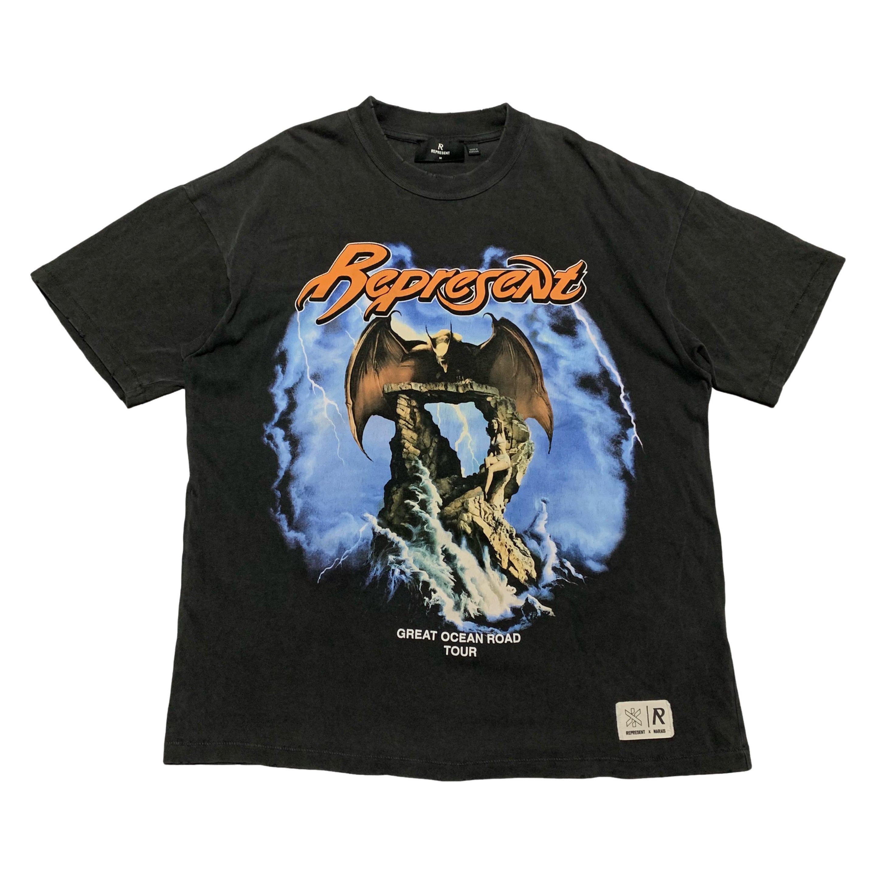 Represent Medium Marais Great Ocean Vintage Black Tee