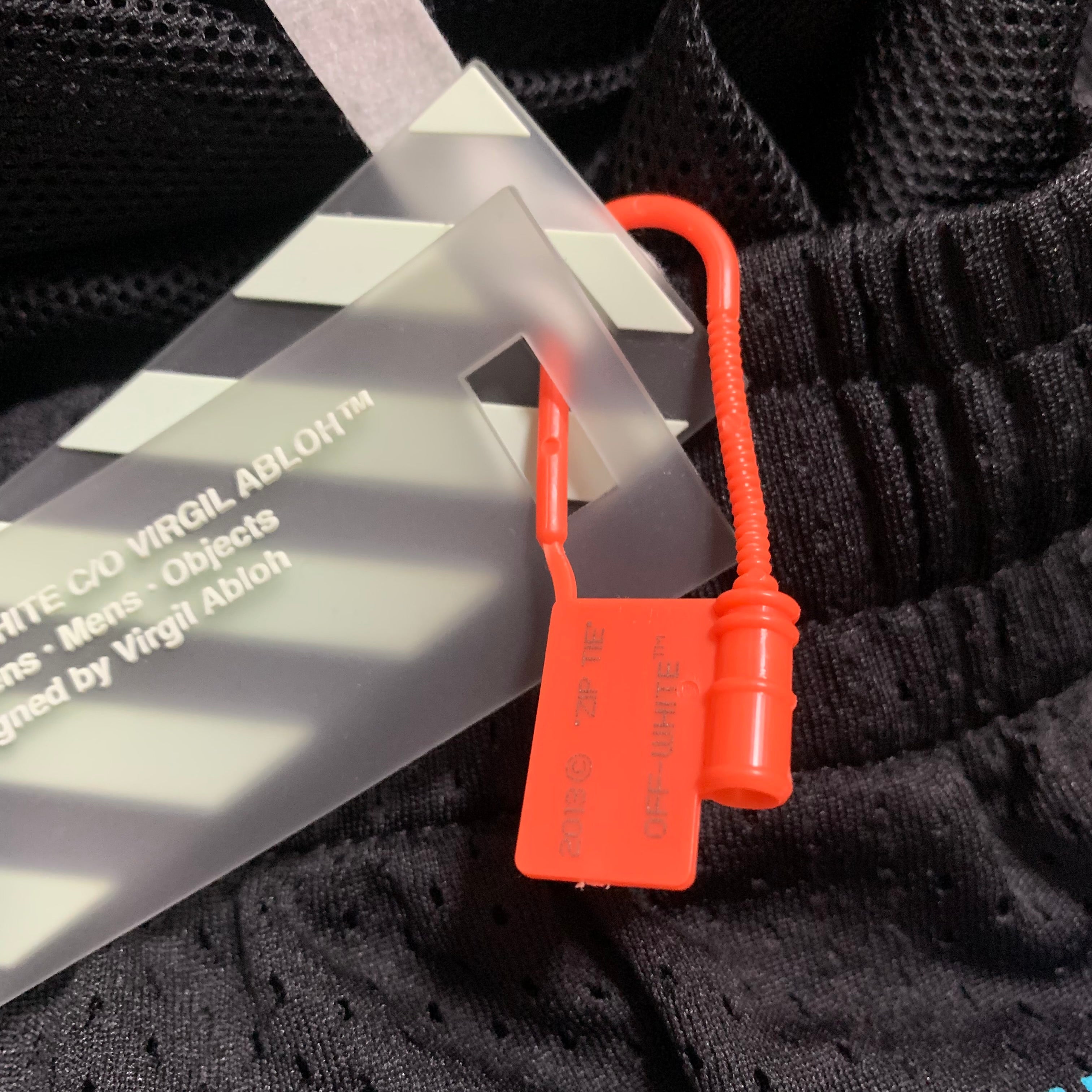 Off White Small Shorts Wavy Line Mesh Black Shorts Bottoms Virgil Abloh