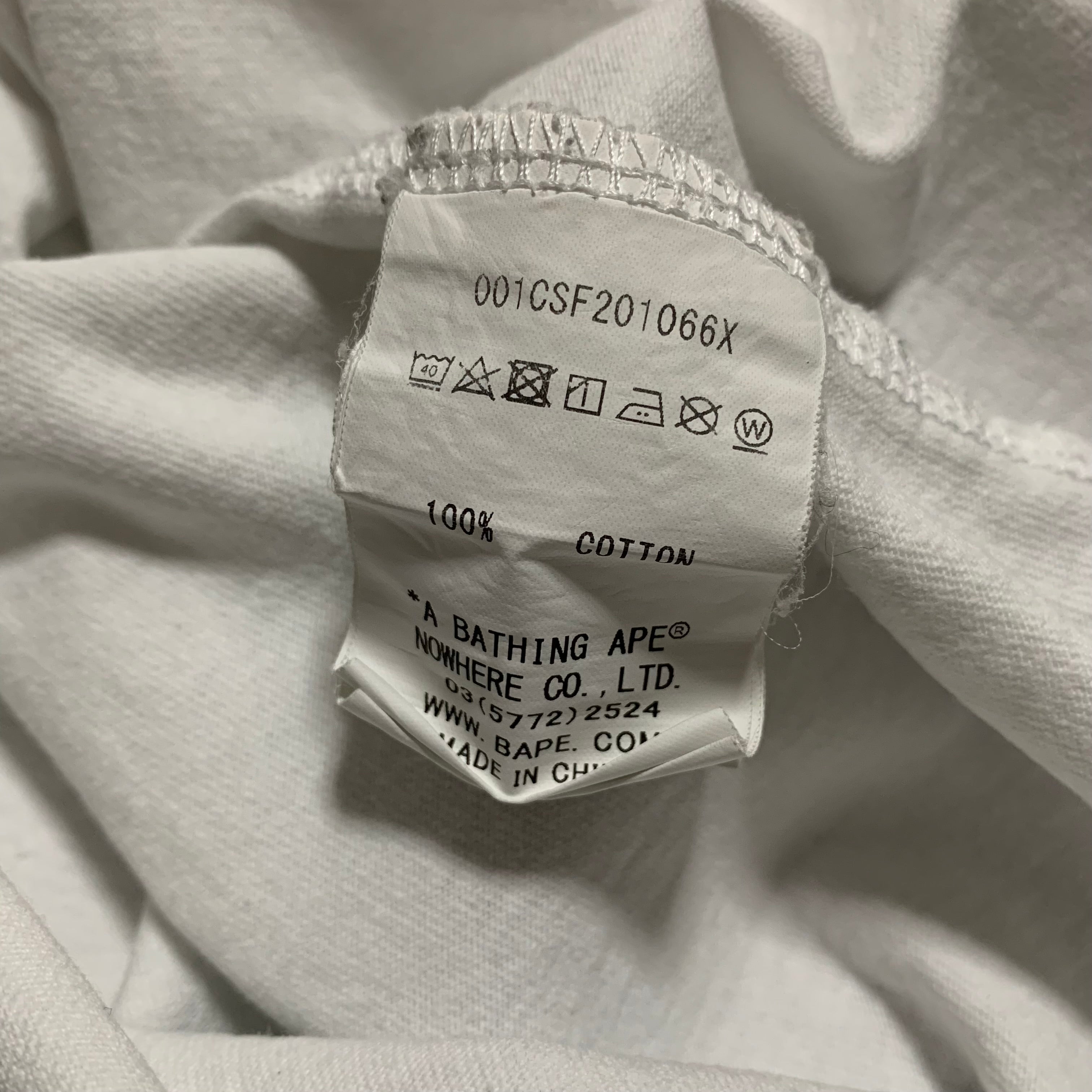 Bape Large White Tee Space A Bathing Ape