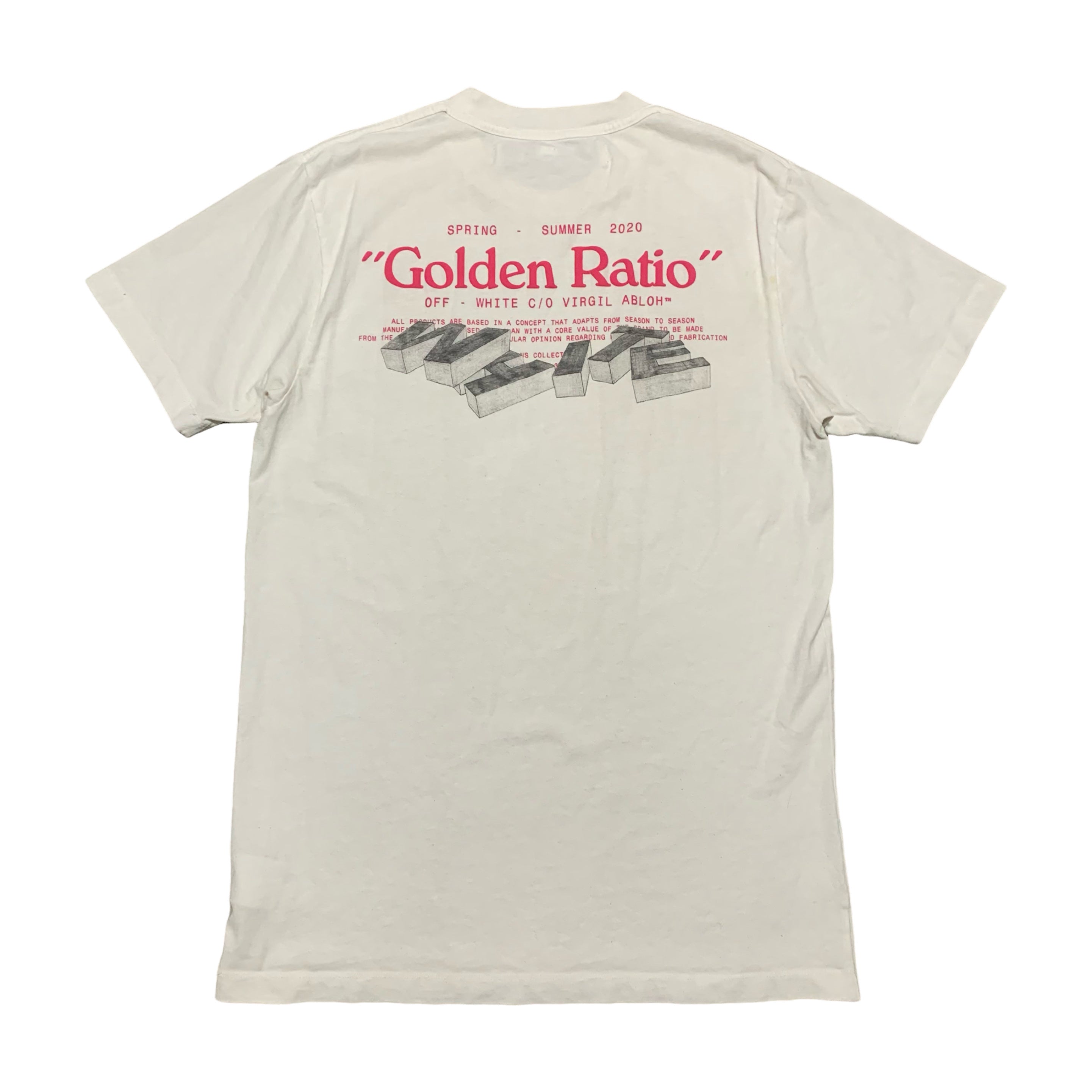 Off White Medium Golden Ratio Arrows White Tee Virgil Abloh 2020