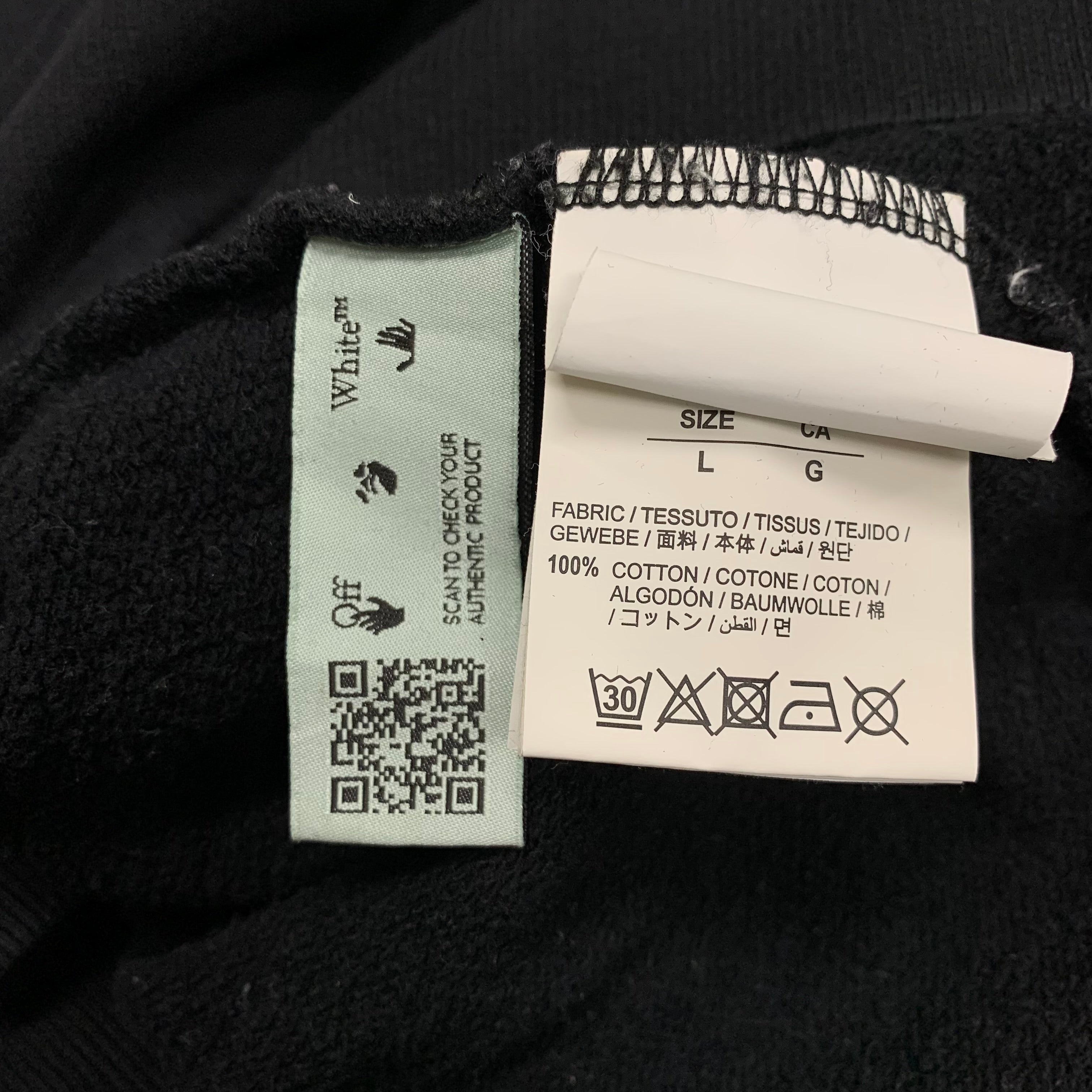 Off White Large Tee Stencil Arrow Black Sweatshirt Crewneck Virgil Abloh
