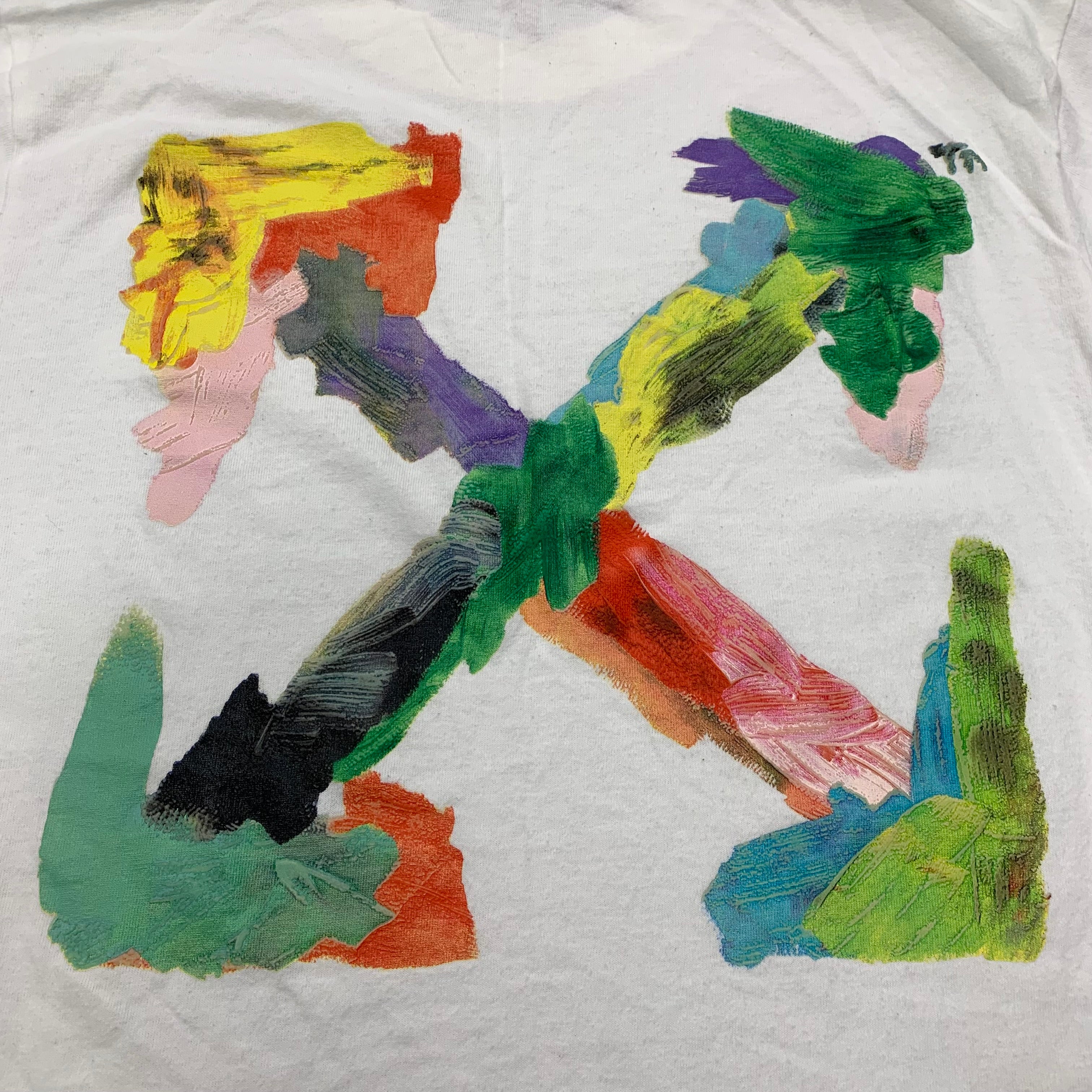 Off White Small Tee Paint Brush Arrows White T-Shirt Virgil Abloh