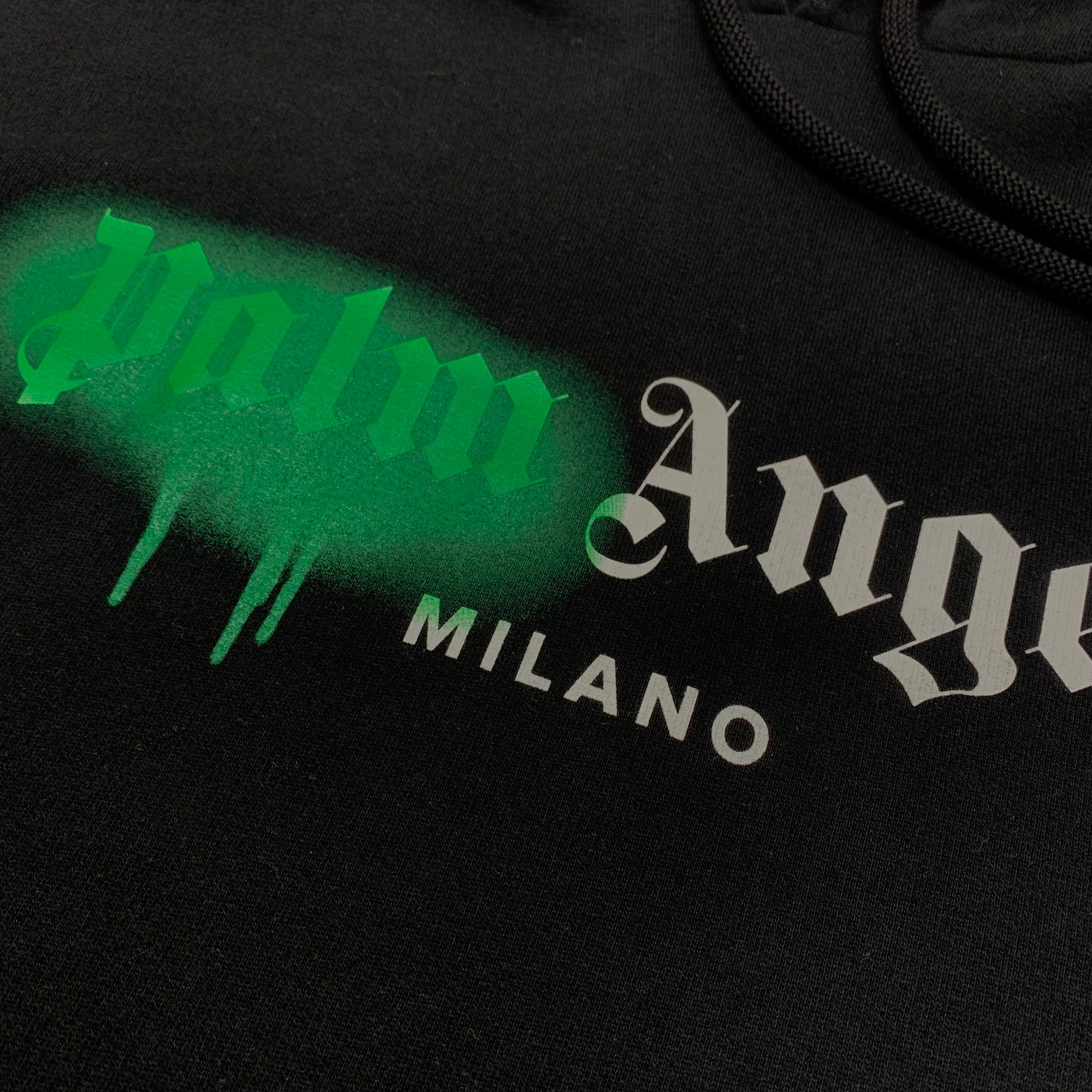 Palm Angels Large Hoodie Milano Sprayed Black Hoodie