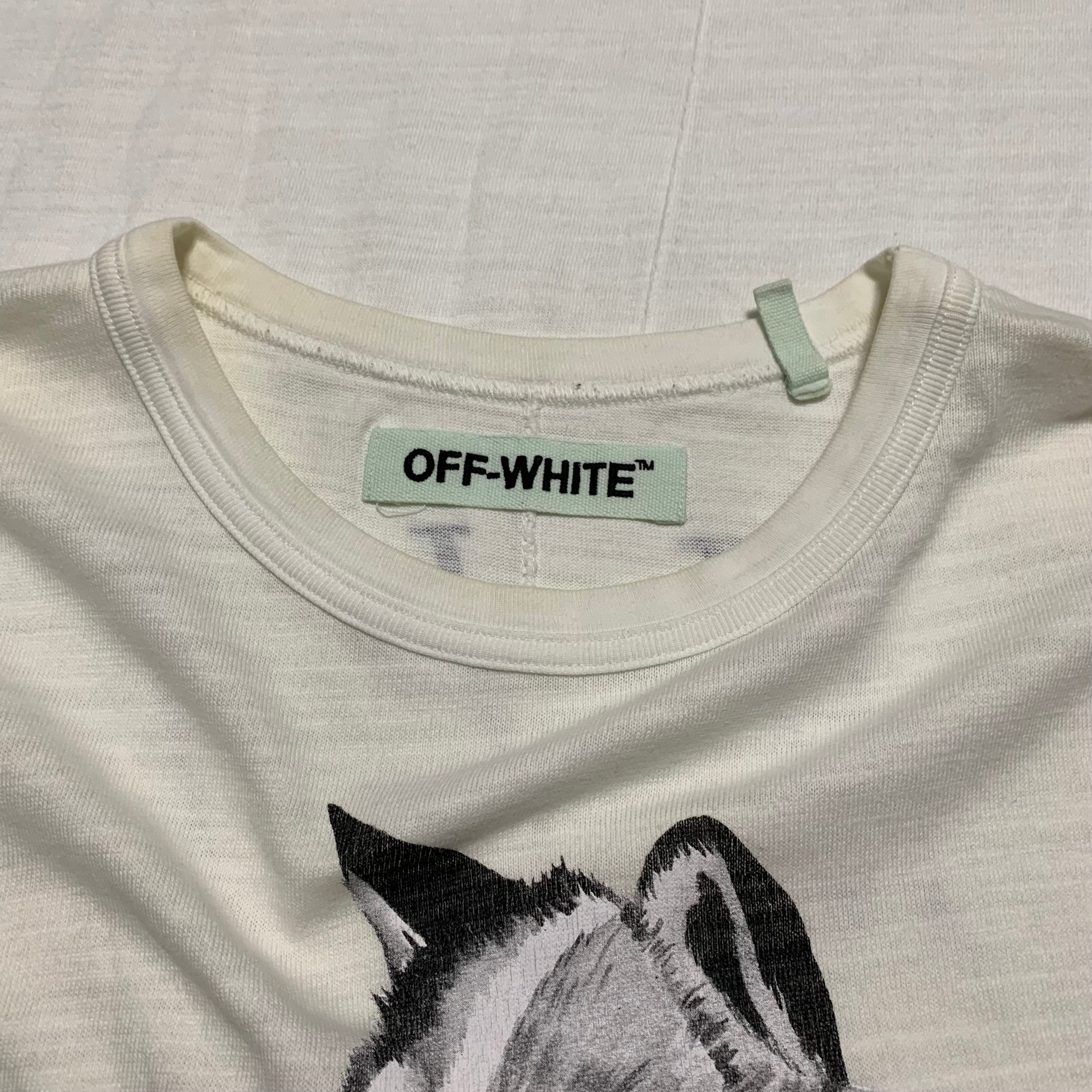 Off White Medium Othello's Wolf White Oversized Tee Virgil Abloh