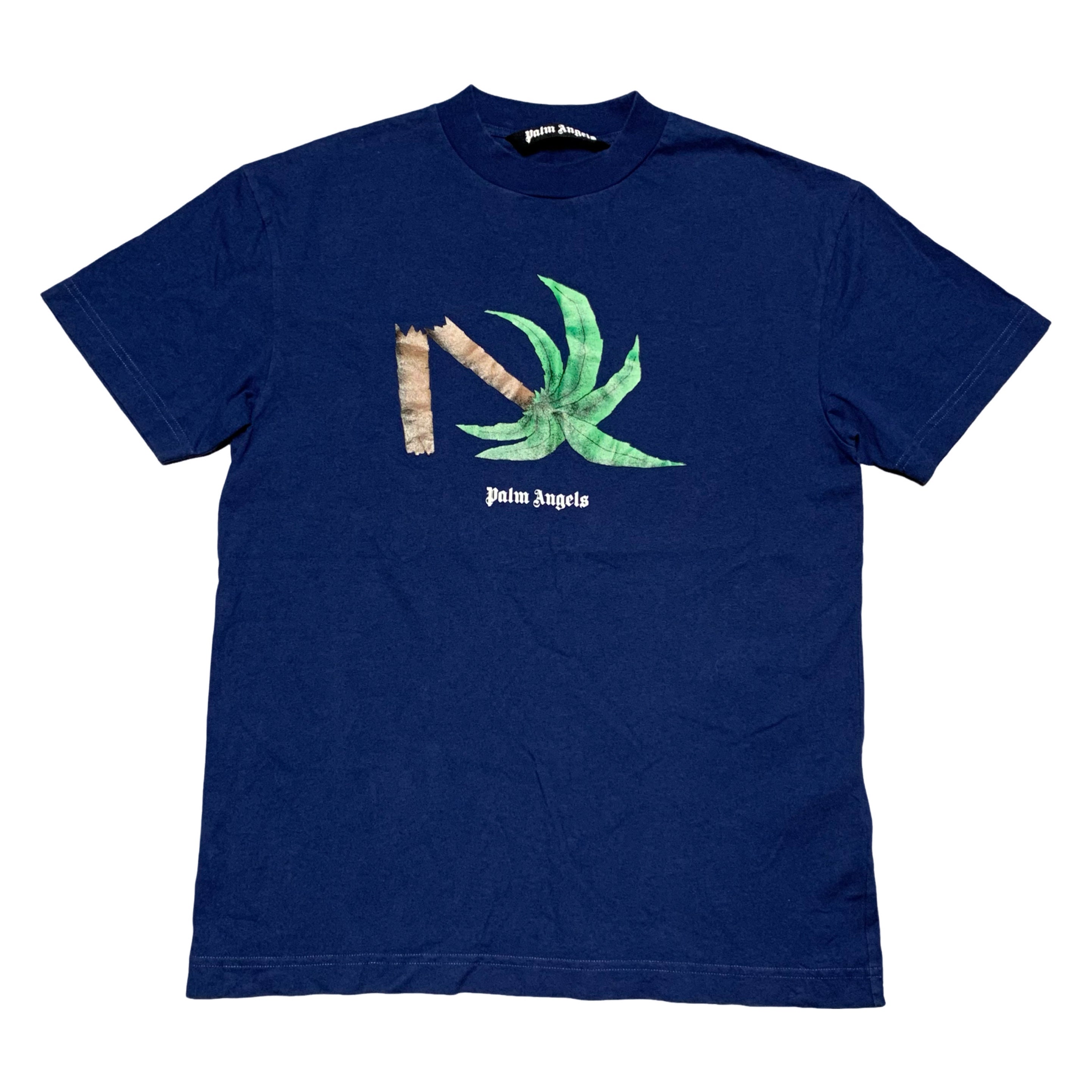 Palm Angels Medium Broken Palm Tree Blue Tee